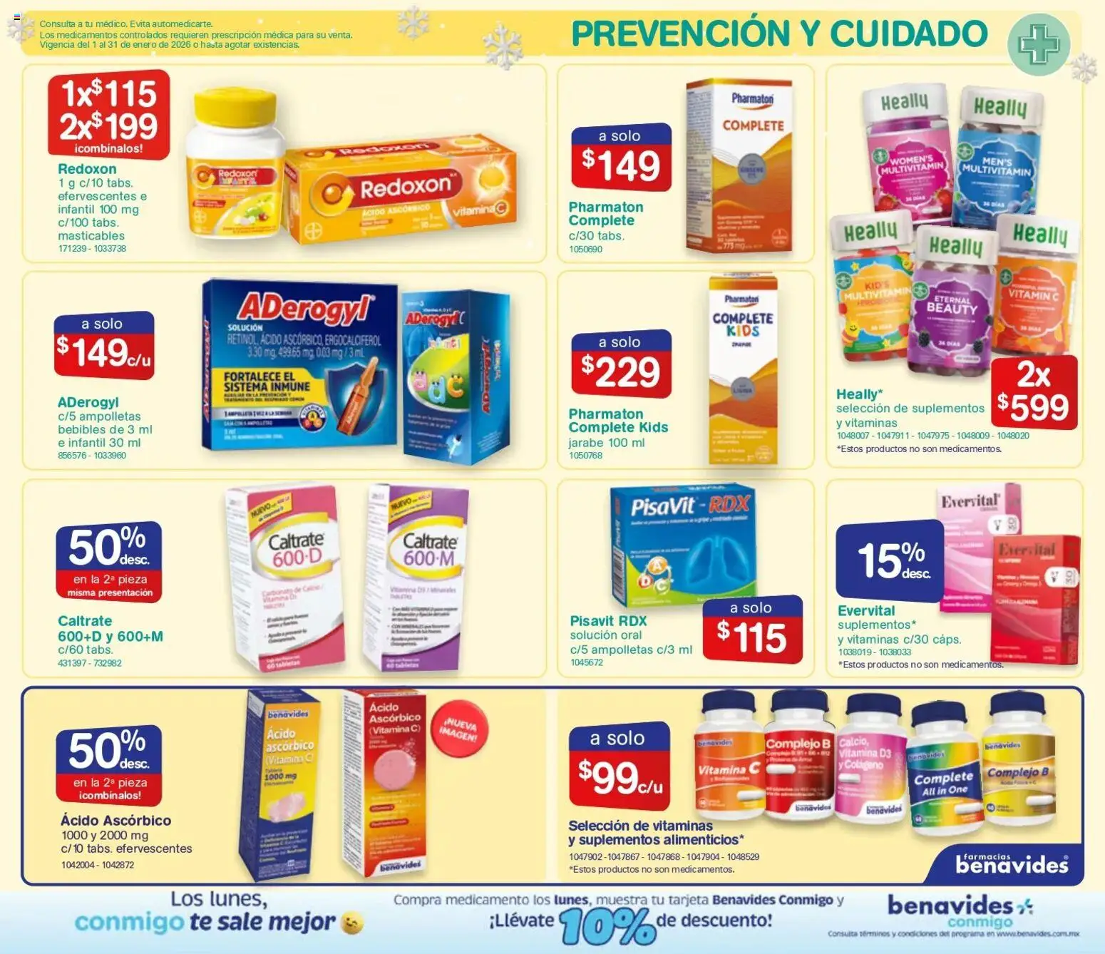 Nuevas ofertas de Farmacia Benavides válidas en toda la República Mexicana desde el 01.01.2026. ¡Encuentra las mejores ofertas en Farmacia Benavides catálogo! | Página: 11 | Productos: Vitaminas, Té