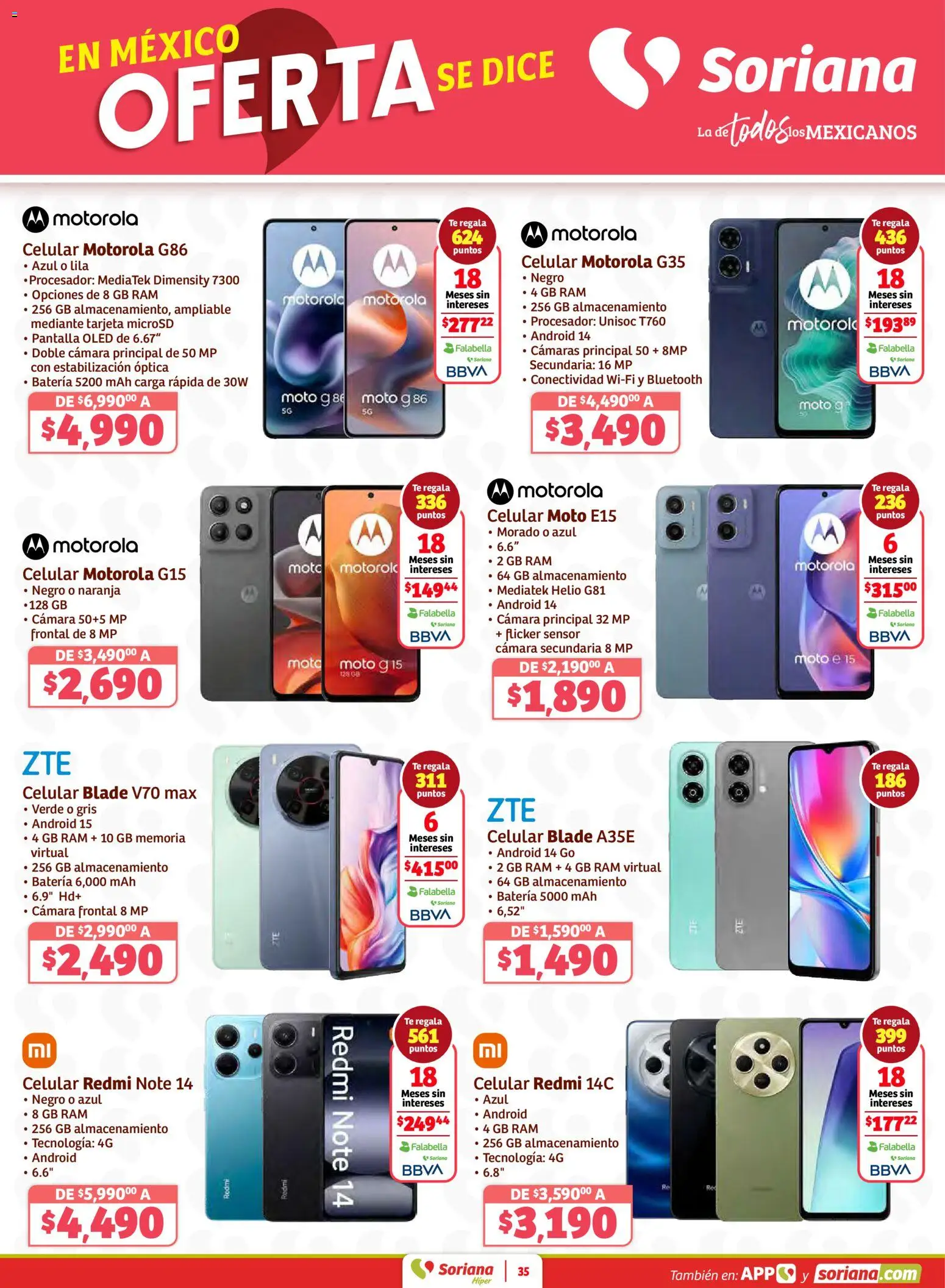 Nuevas ofertas de Soriana válidas en toda la República Mexicana desde el 15.01.2026. ¡Encuentra las mejores ofertas en Soriana - Preciazazaso Híper: Frontera BCN, Son! | Página: 35 | Productos: Cámara, Té, Batería