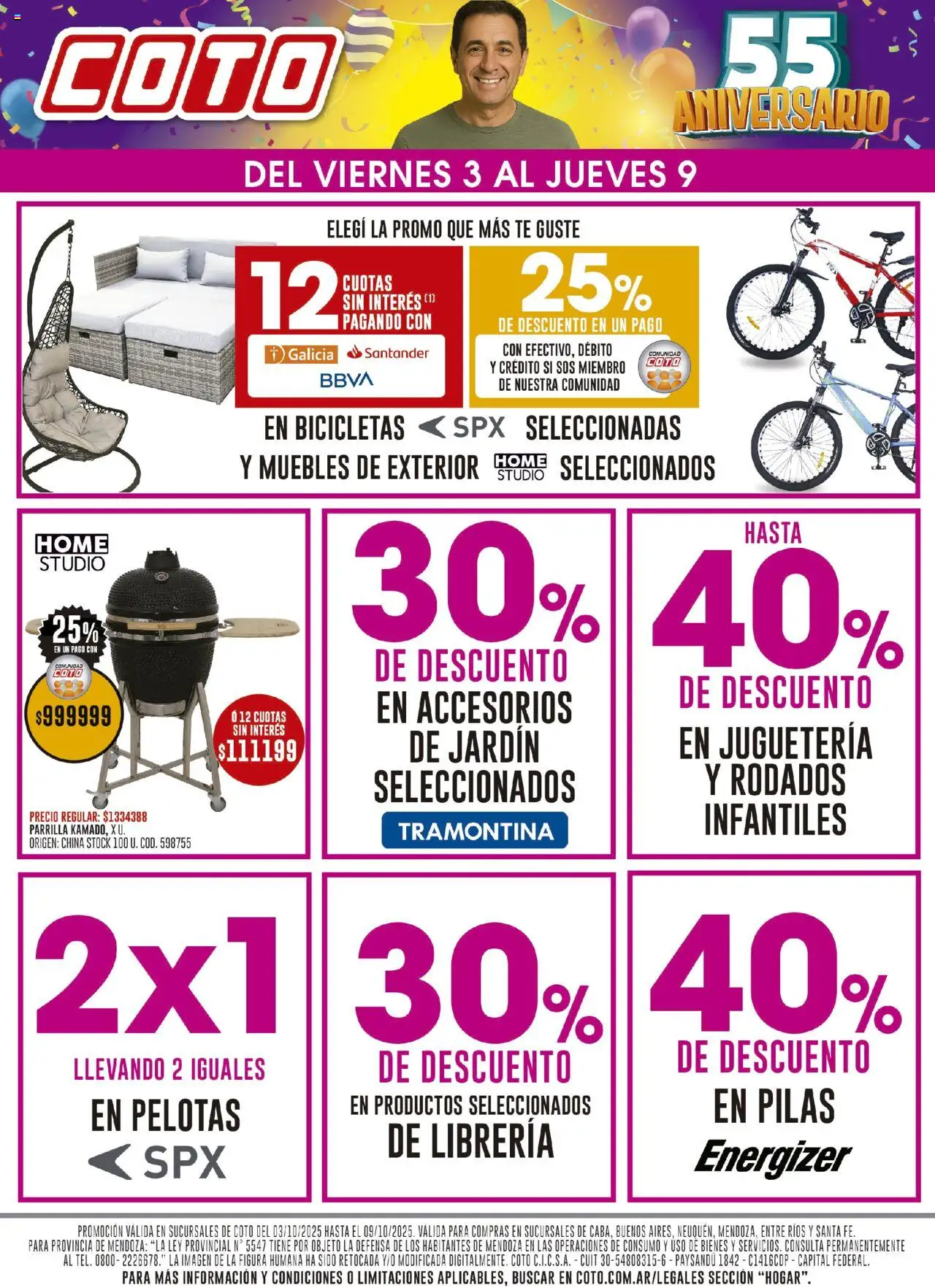 Coto - Hogar │ válido desde el 03.10.2025 | Página: 1 | Productos: Parrilla, Pilas, Té