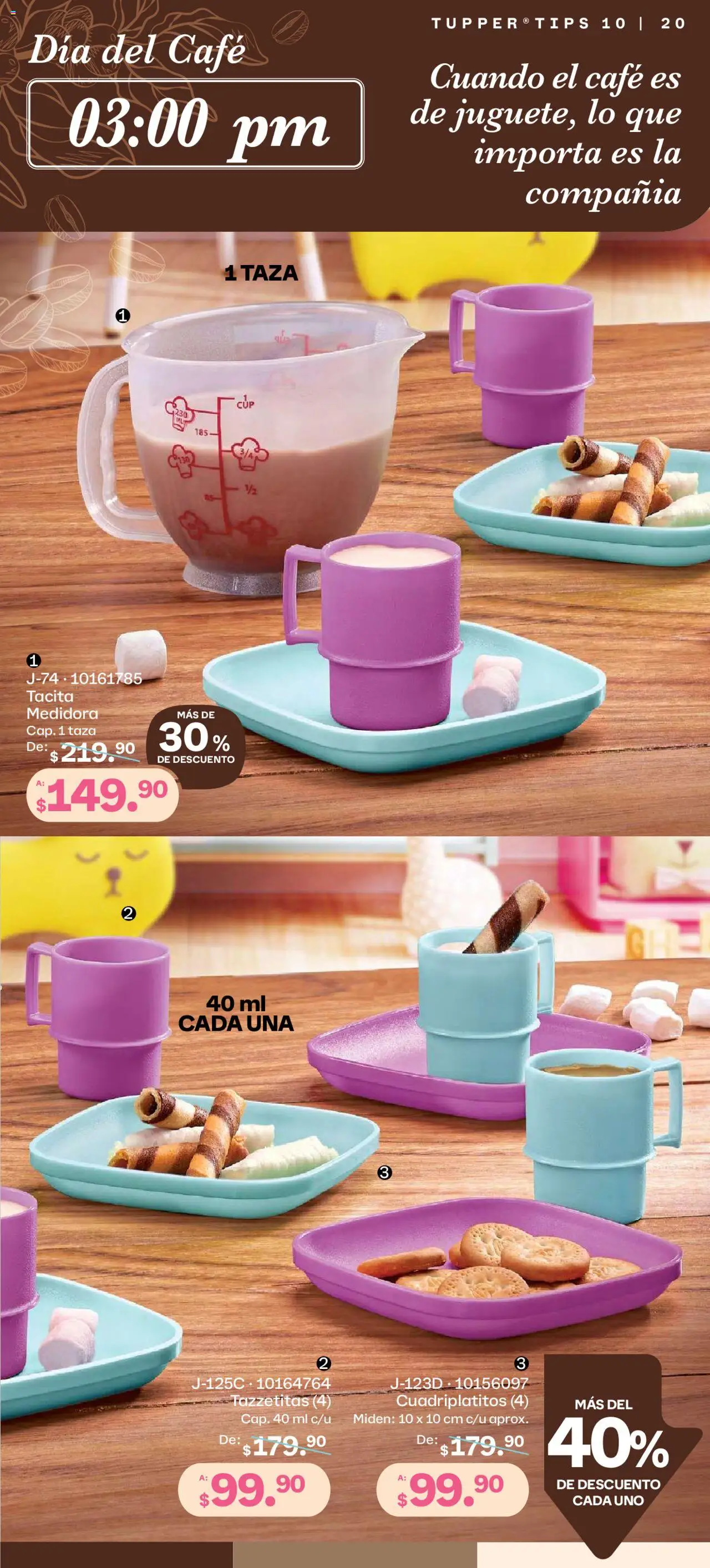 Nuevas ofertas de Tupperware válidas en toda la República Mexicana desde el 08.09.2025. ¡Encuentra las mejores ofertas en Tupperware - Catálogo! | Página: 20 | Productos: Taza, Café, Tupper
