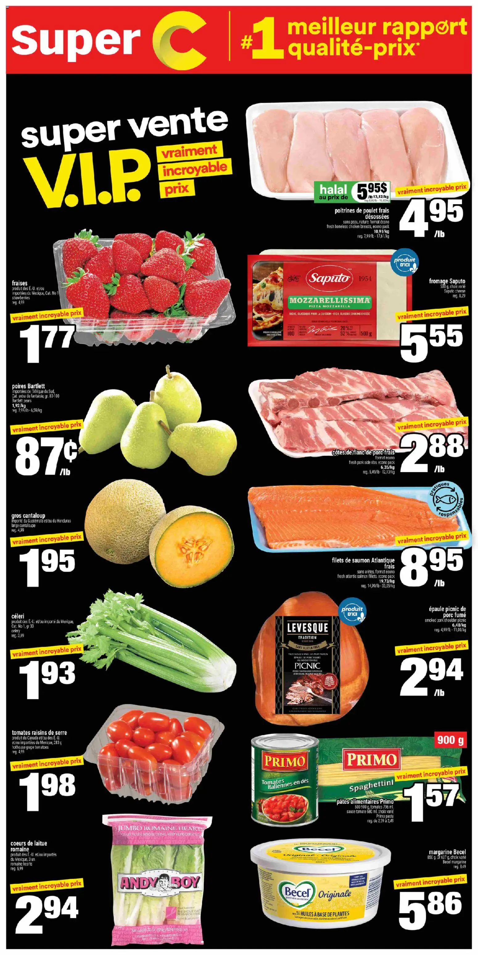 Super C flyer valid from 19.03.2026 | Page: 1 | Products: Strawberries, Pasta, Pizza, Pork