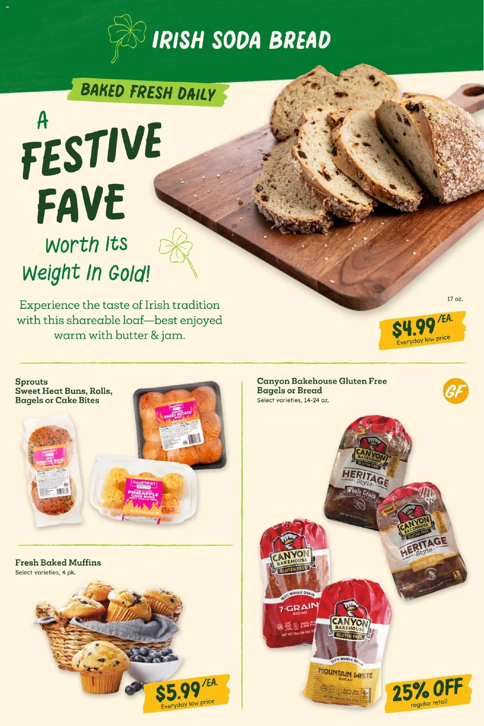 Sprouts Monthly Ad - valid from 25.02.2026 | Page: 24 | Products: Butter, Bread, Pineapple, Weight
