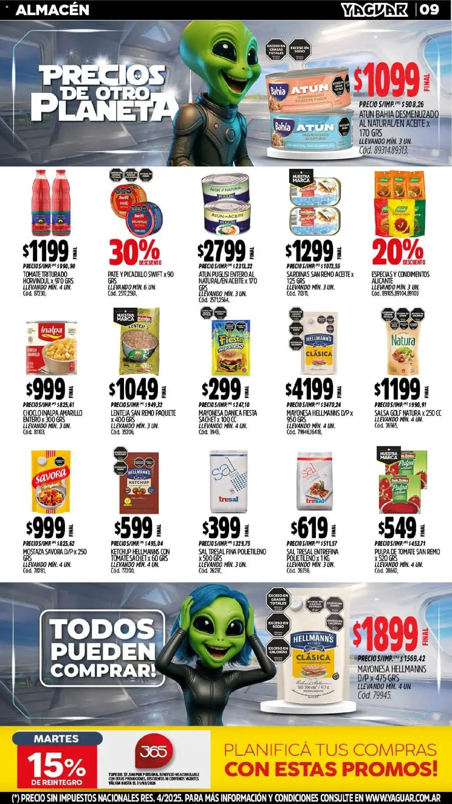 Yaguar - Oferta Semanal Santa Fé │ válido desde el 02.03.2026 | Página: 9 | Productos: Ketchup, Atún, Paté, Picadillo