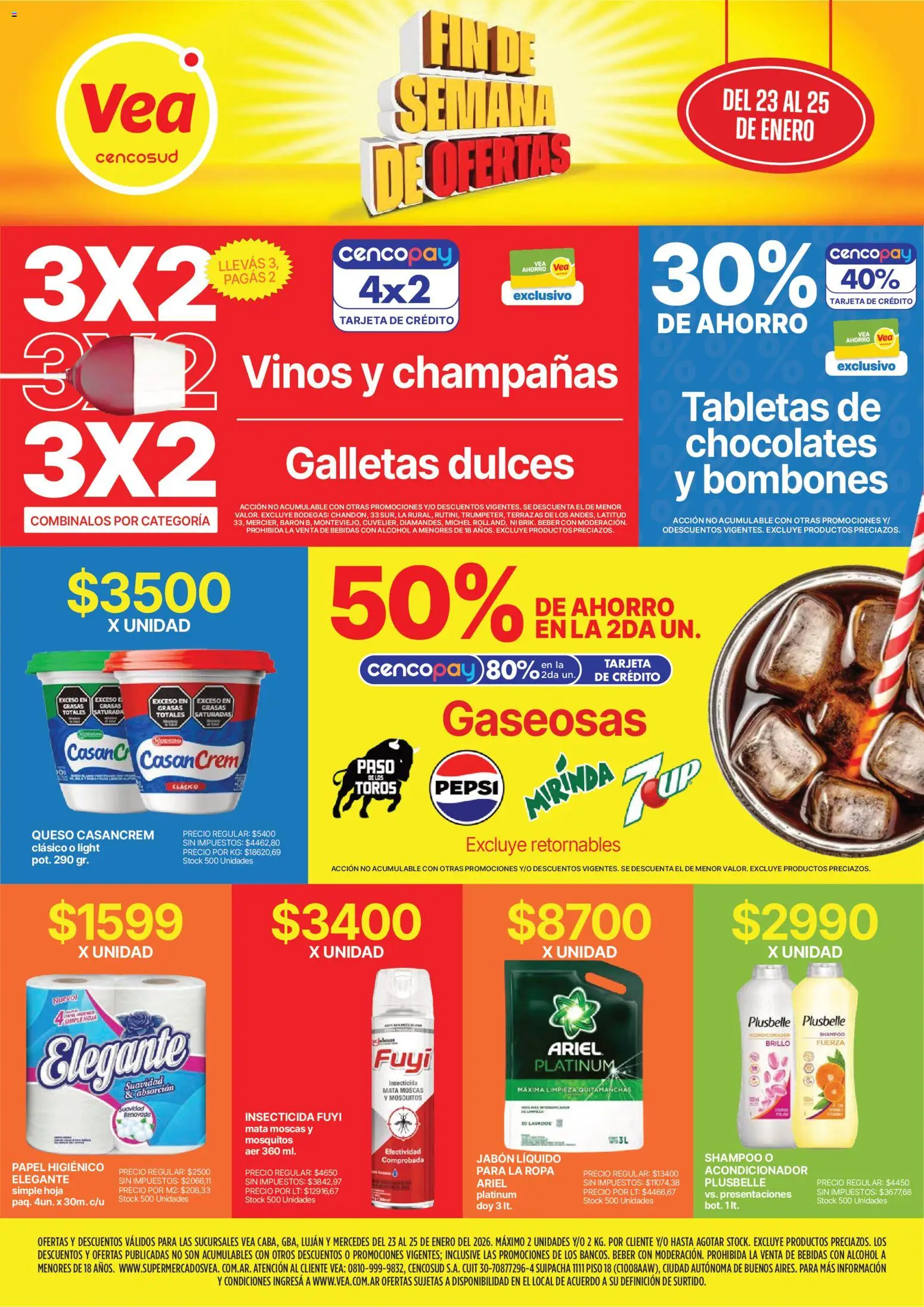 Vea - Ofertas fin de semana BsAs │ válido desde el 23.01.2026 | Página: 1 | Productos: Mata moscas, Papel higiénico, Insecticida, Jabón