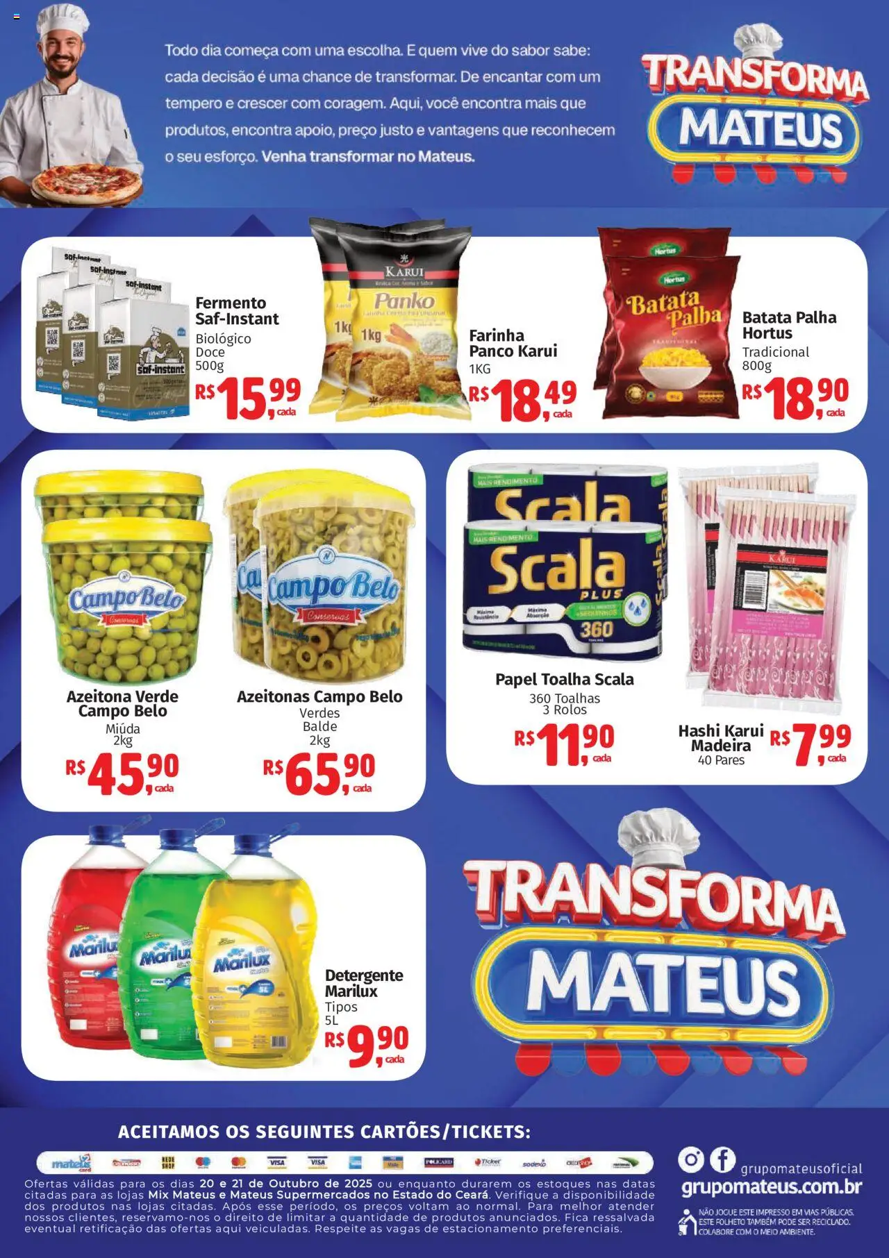 Mateus Folheto - válido de 20.10.2025 | Página: 2 | Produtos: Papel toalha, Detergente, Batata, Balde