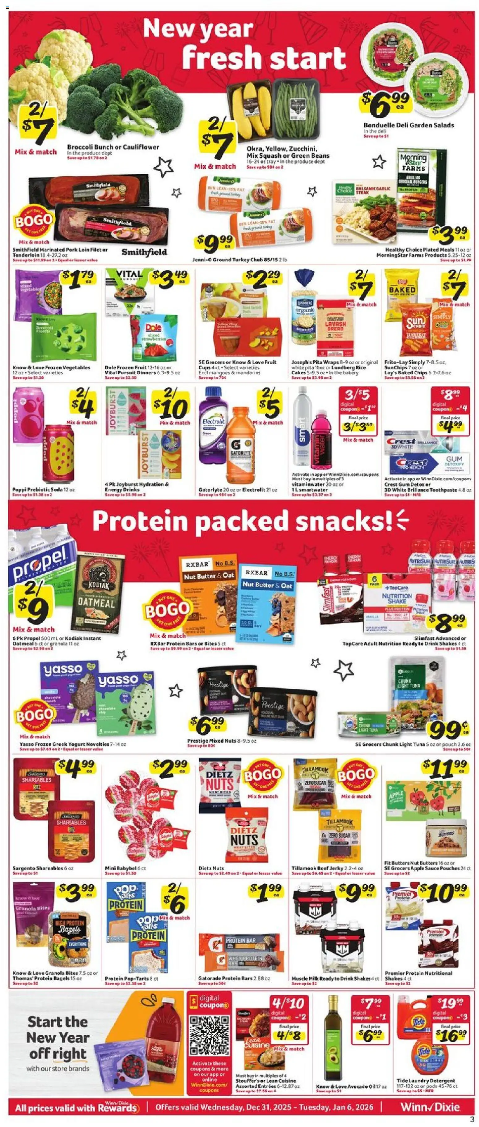 Winn Dixie Weekly Circular - FL - valid from 31.12.2025 | Page: 3 | Products: Yogurt, Rice, Avocado, Sauce