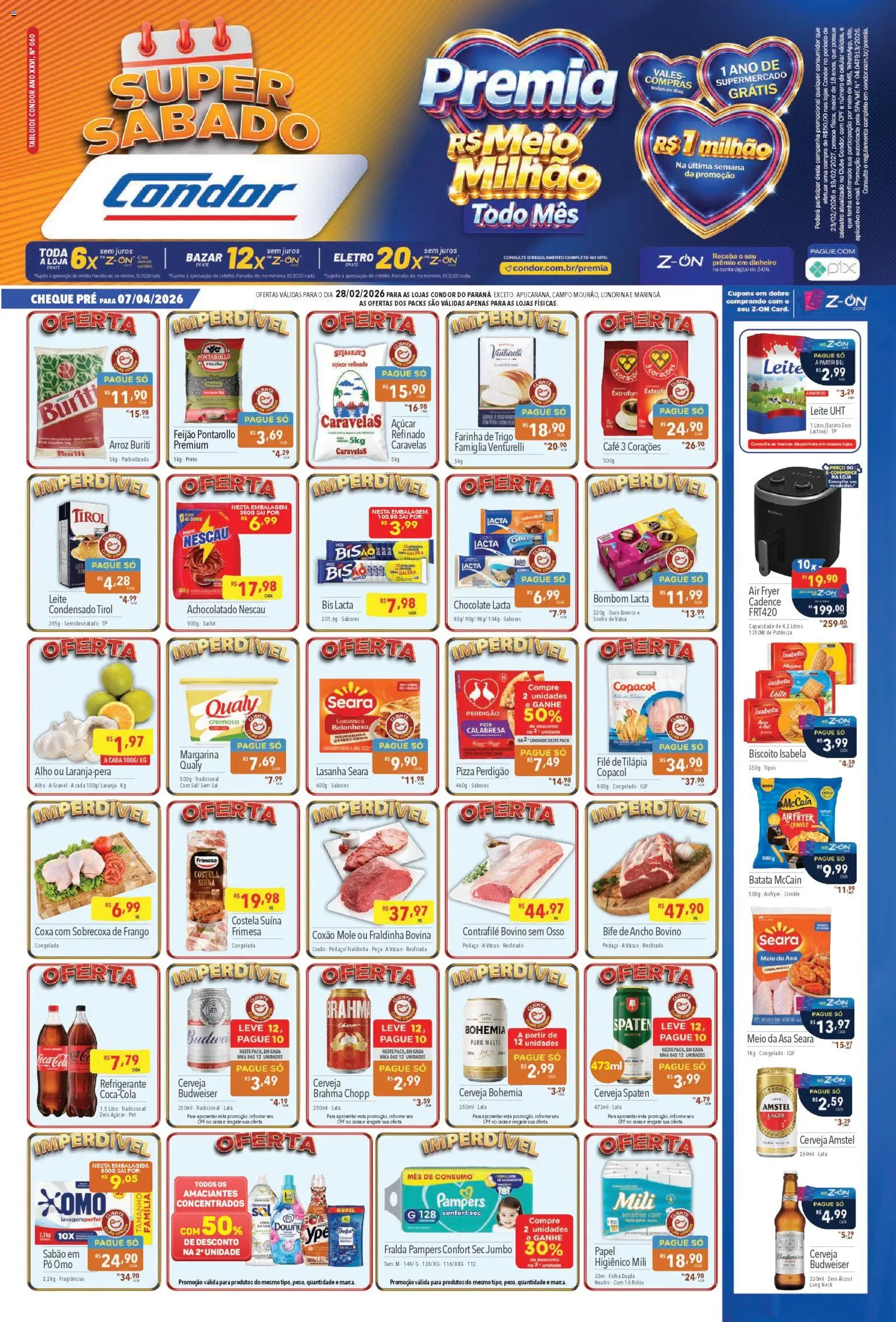 Supermercados Condor Folheto - válido de 28.02.2026 | Página: 1 | Produtos: Sabão, Achocolatado, Leite, Chocolate