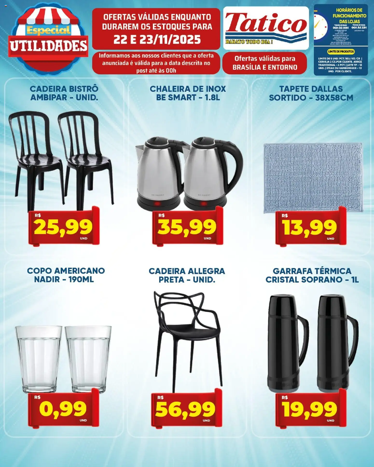 Tatico Folheto - válido de 24.11.2025 | Página: 32 | Produtos: Chaleira, Garrafa térmica, Leite, Hambúrguer