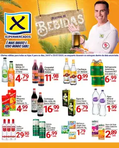 X Supermercados - Ofertas Festival de Bebidas - Pré-Visualização do folheto da loja X Supermercados, válido de 24.07.2025