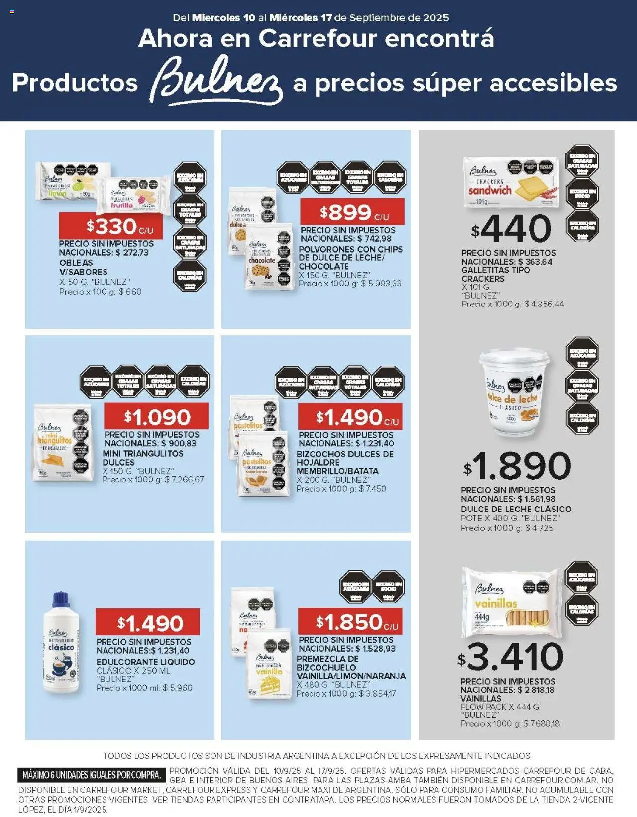 Carrefour ofertas │ válido desde el 10.09.2025 | Página: 12 | Productos: Galletitas, Frutilla, Edulcorante, Dulce de leche