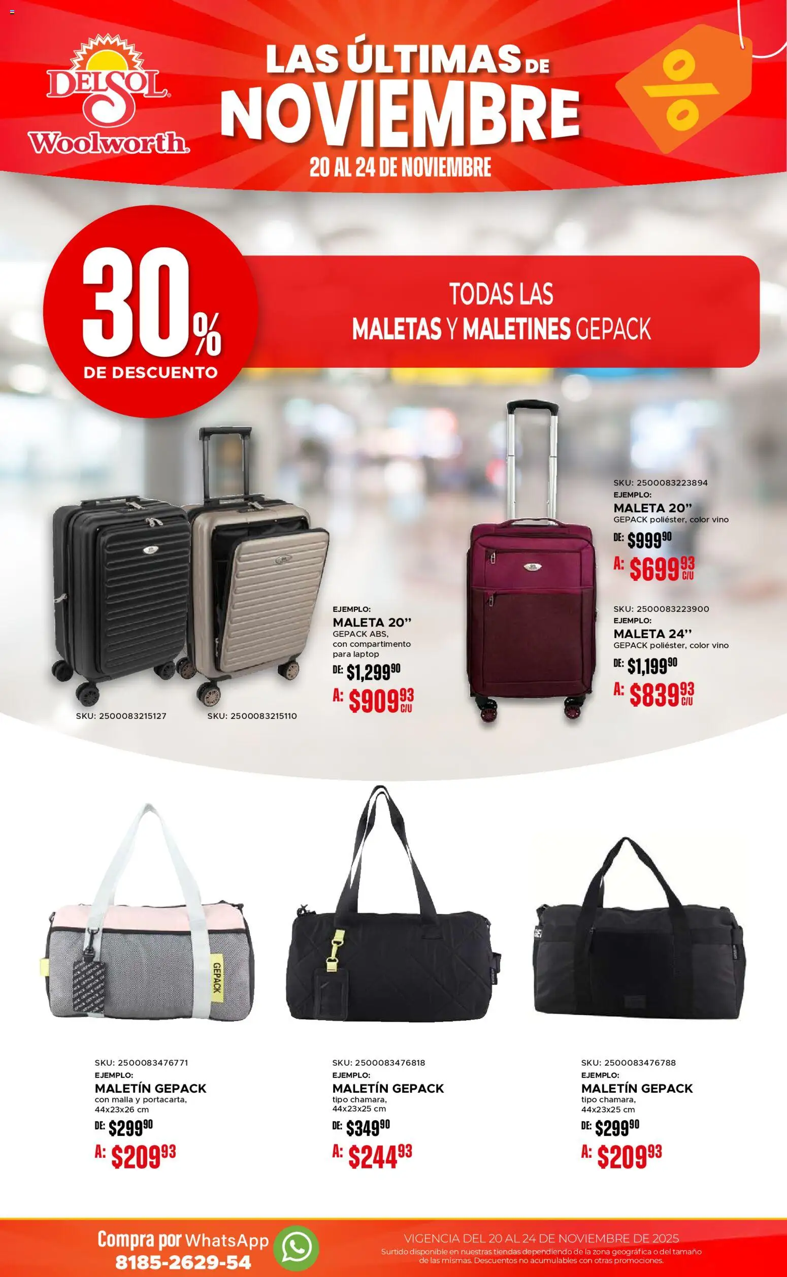 Nuevas ofertas de Del Sol y Woolworth válidas en toda la República Mexicana desde el 20.11.2025. ¡Encuentra las mejores ofertas en Del Sol y Woolworth Buen Fin ! | Página: 17