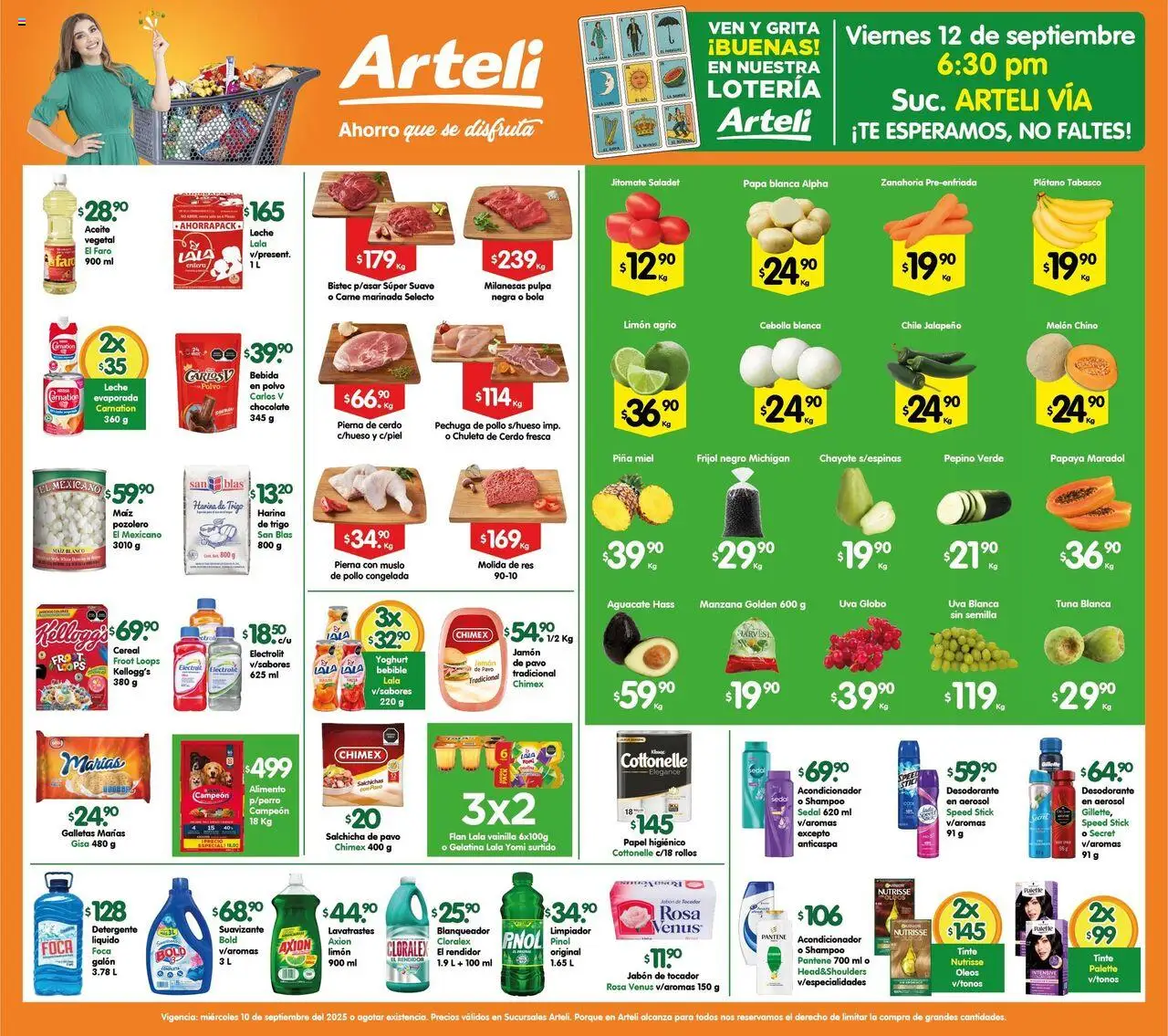 Nuevas ofertas de Arteli válidas en toda la República Mexicana desde el 10.09.2025. ¡Encuentra las mejores ofertas en Arteli - Prensa Valles! | Página: 1 | Productos: Desodorante, Papa, Salchicha, Uva