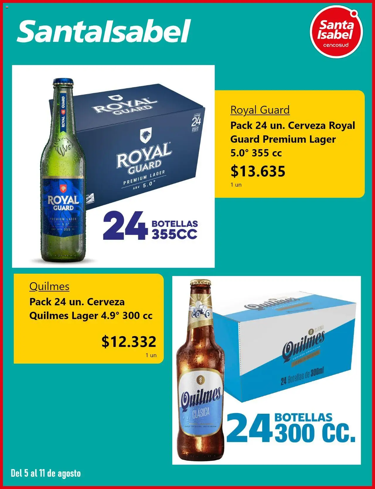 Santa Isabel ofertas  │ válido desde el 05.08.2025 | Página: 4 | Productos: Cerveza