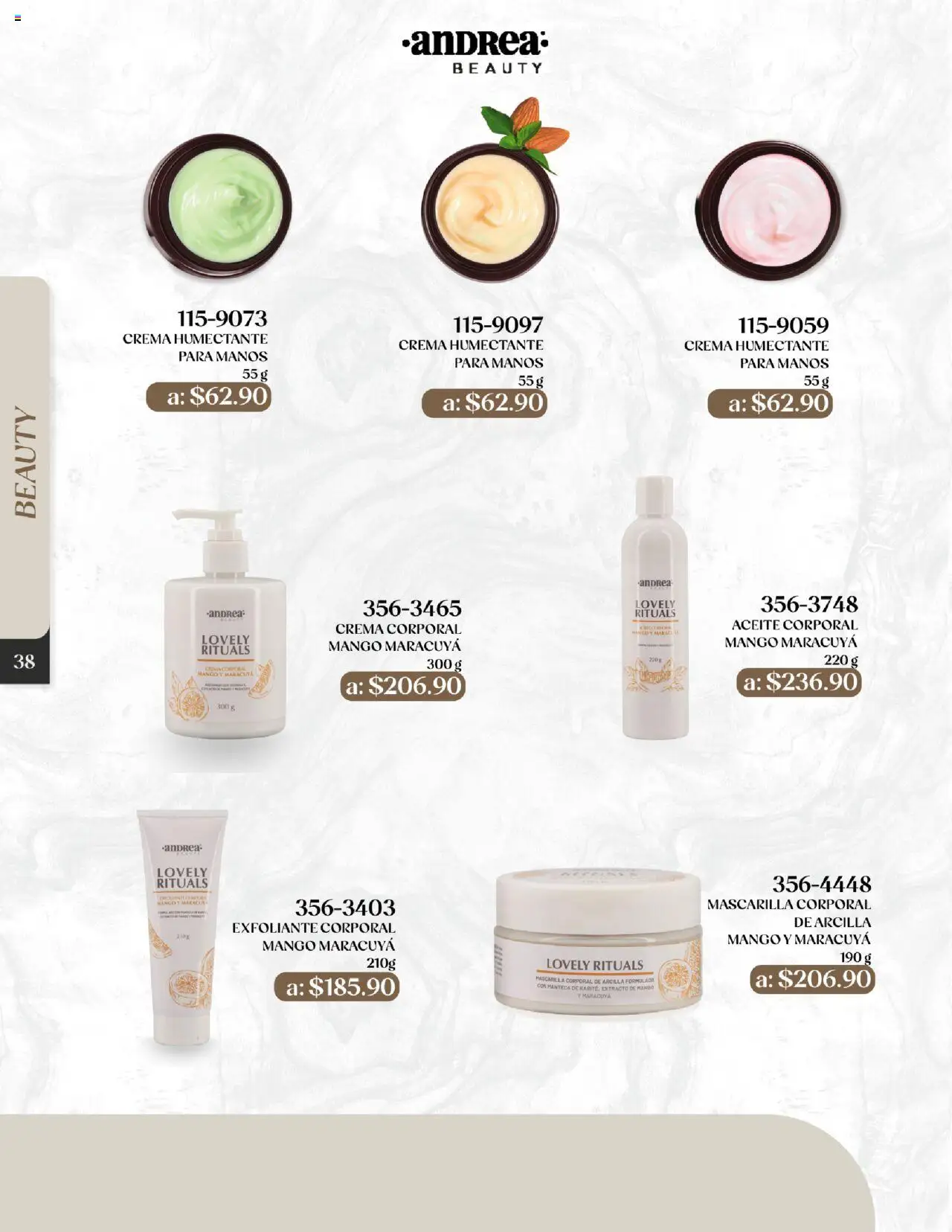 Nuevas ofertas de Andrea válidas en toda la República Mexicana desde el 24.08.2025. ¡Encuentra las mejores ofertas en Andrea - Catálogo Esenciales de Otoño! | Página: 38 | Productos: Mango, Aceite, Mascarilla, Crema corporal