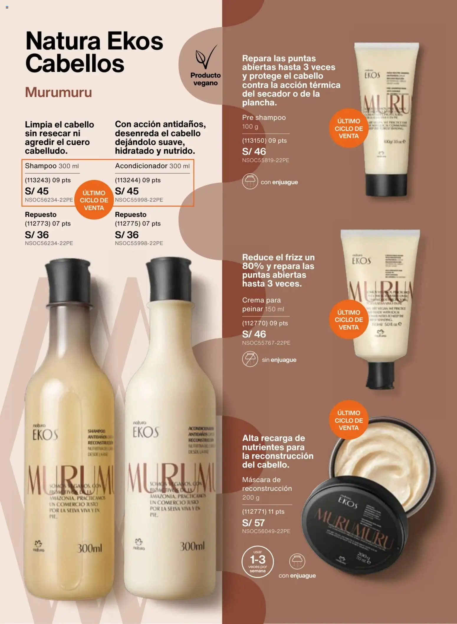 Catálogo Natura válido desde 18.02.2026 | Página: 138 | Productos: Máscara, Shampoo, Acondicionador, Crema