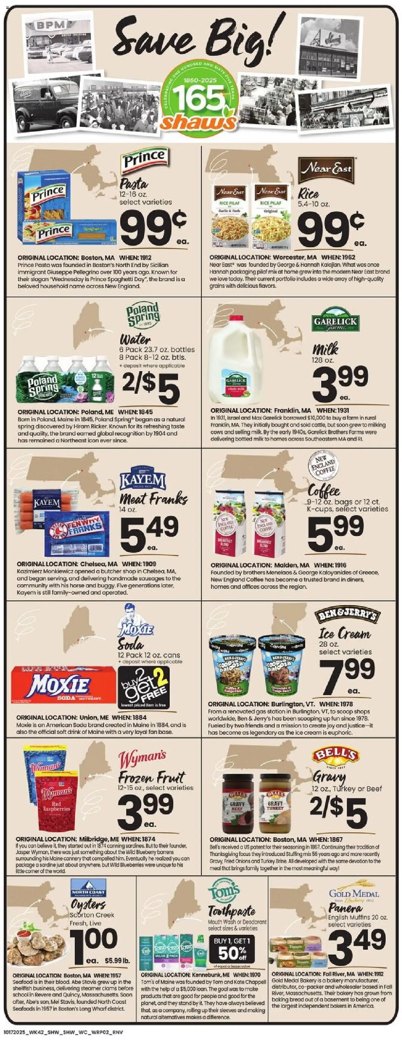 Shaw's Weekly Ad - NH - valid from 17.10.2025 | Page: 2 | Products: Pasta, Water, Blueberries, Fan