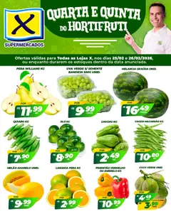 X Supermercados - Ofertas Hortifruti - Pré-Visualização do folheto da loja X Supermercados, válido de 25.02.2026