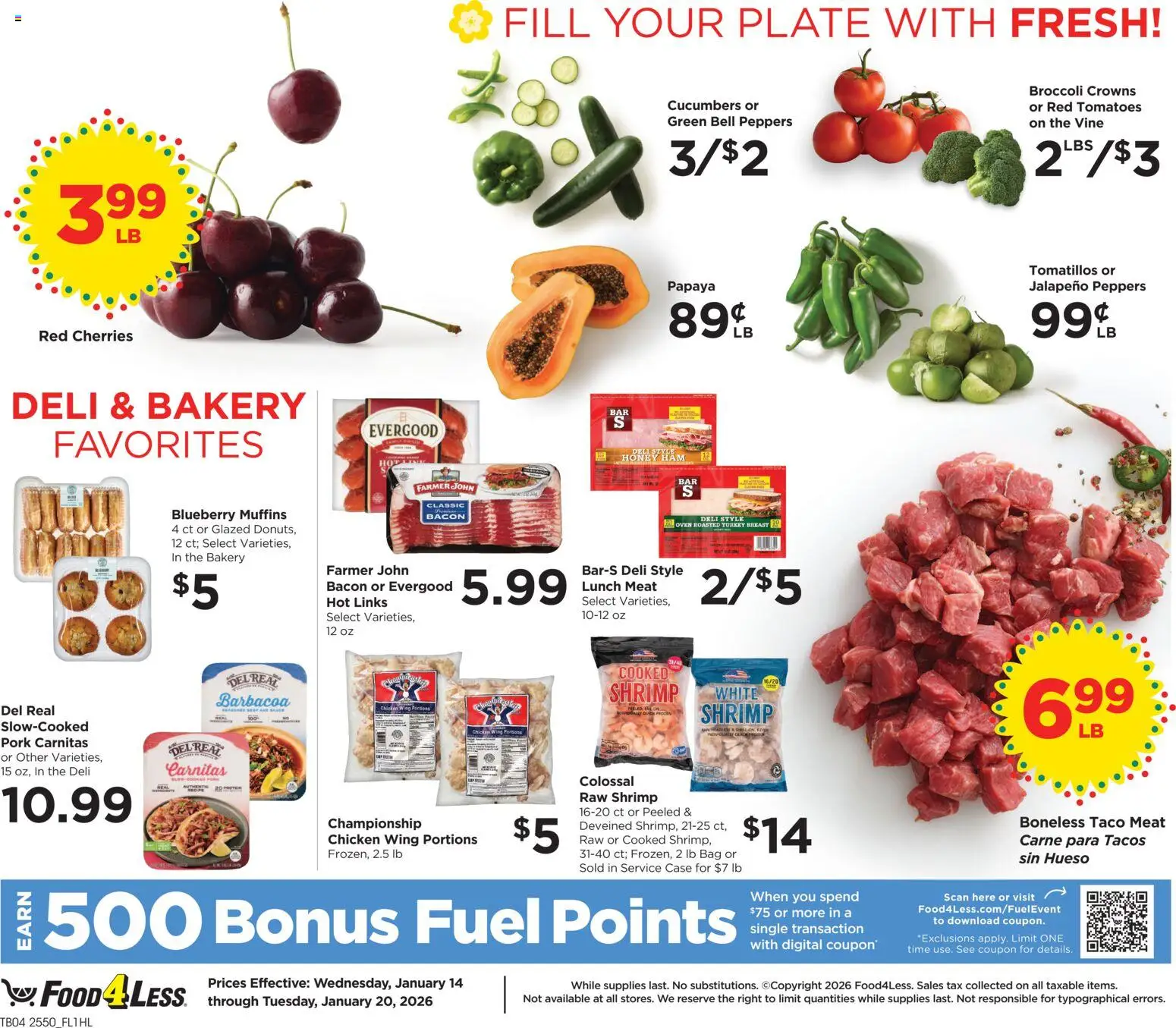Food 4 Less Weekly Ad - valid from 14.01.2026 | Page: 5 | Products: Jalapeno peppers, Crowns, Cucumbers, Oven