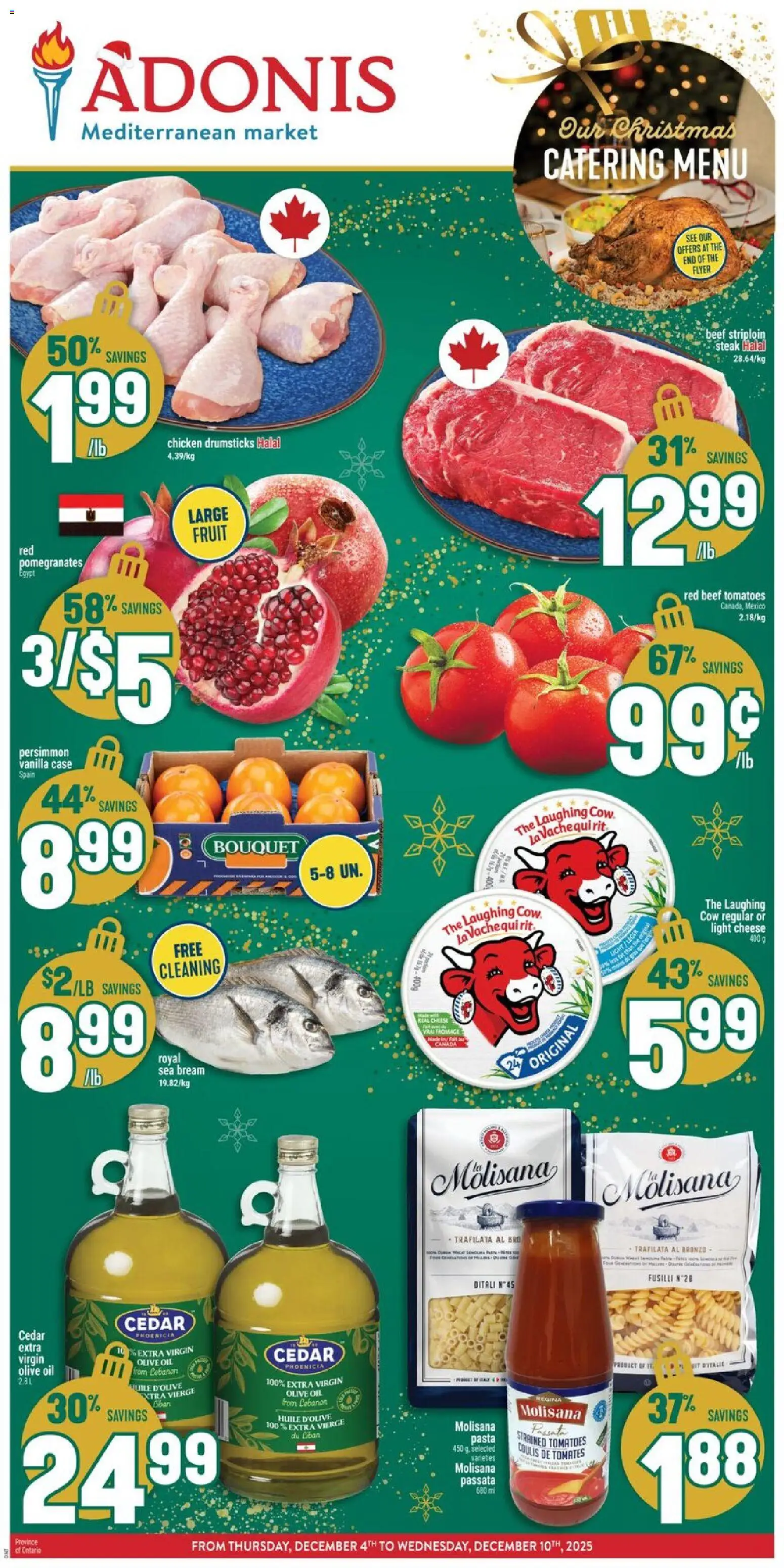Adonis flyer valid from 04.12.2025 | Page: 1 | Products: Beef, Case, Cheese, Oil