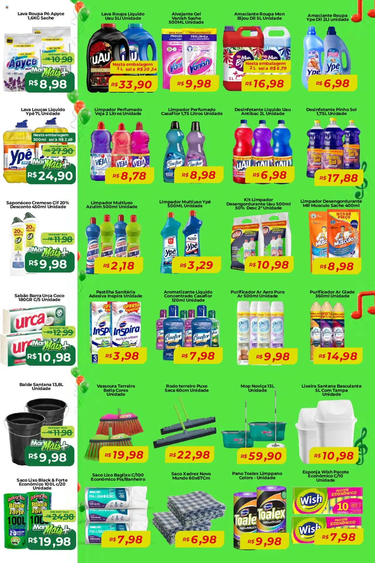 Mart Minas Folheto - válido de 18.09.2025 | Página: 6 | Produtos: Azulim, Alvejante, Lixeira, Balde