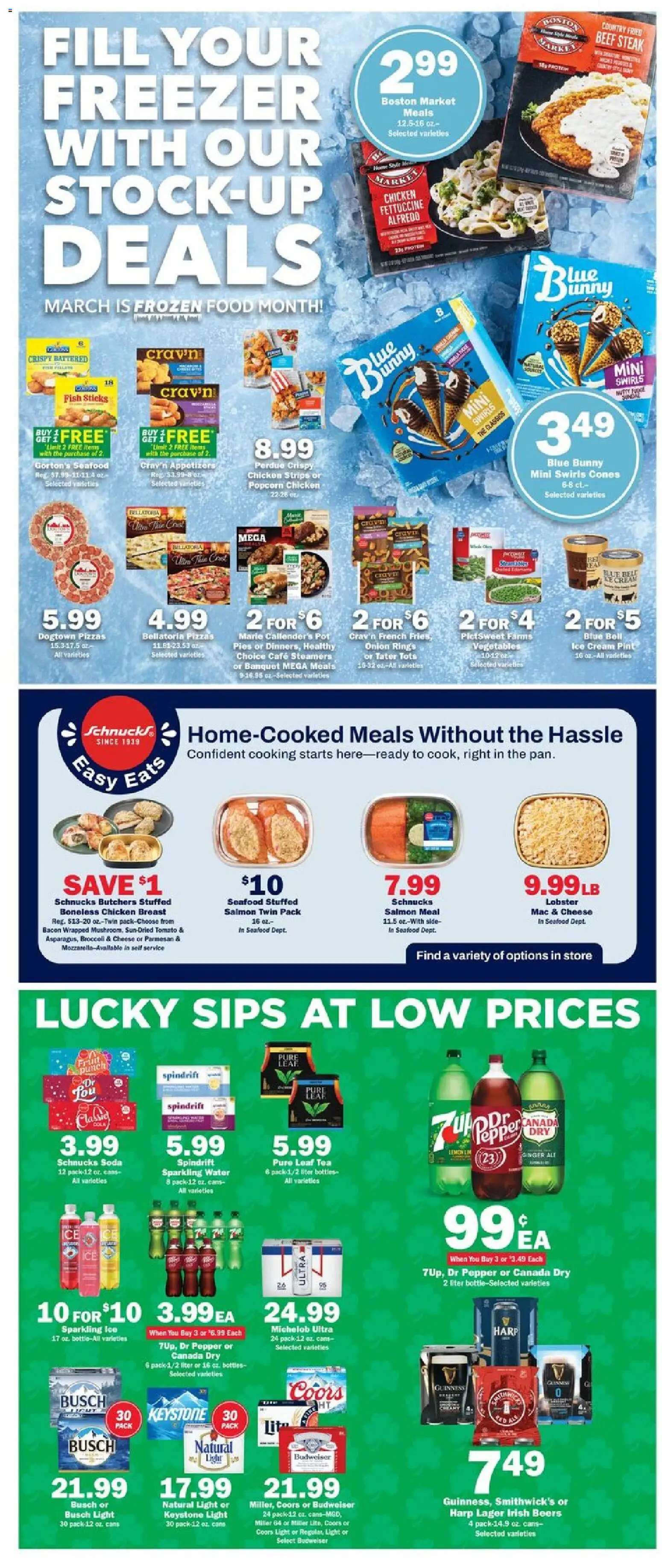 Schnucks Weekly Print Ad - IL - valid from 11.03.2026 | Page: 3 | Products: Cheese, Fish, Tea, Freezer