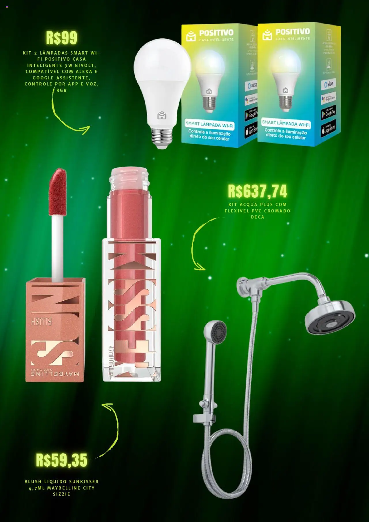 Mercado Livre Folheto - válido de 24.09.2025 | Página: 3 | Produtos: Lâmpada, Celular, Blush