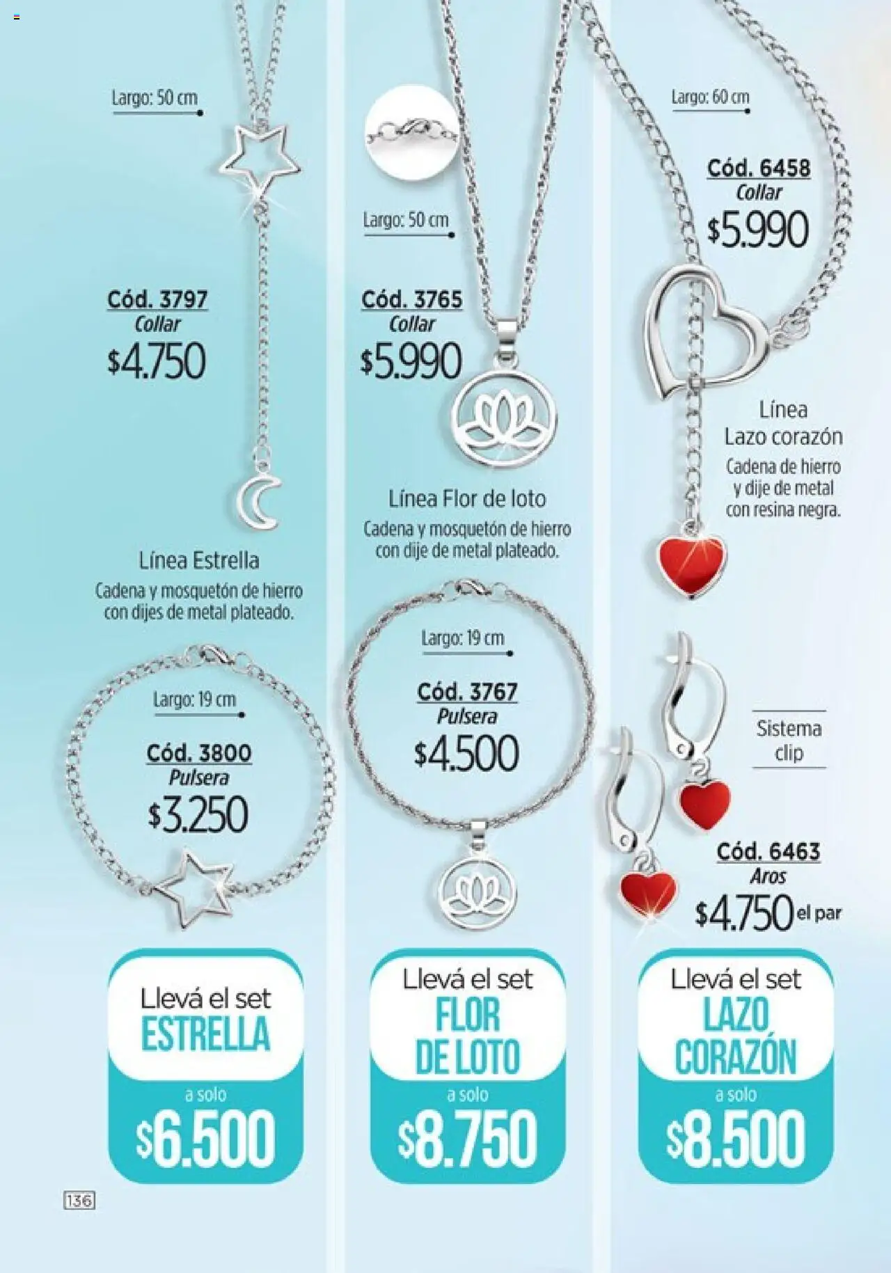 Catálogo Amodil Campaña 16 │ válido desde el 01.10.2025 | Página: 136 | Productos: Collar, Aros, Dije, Cadena