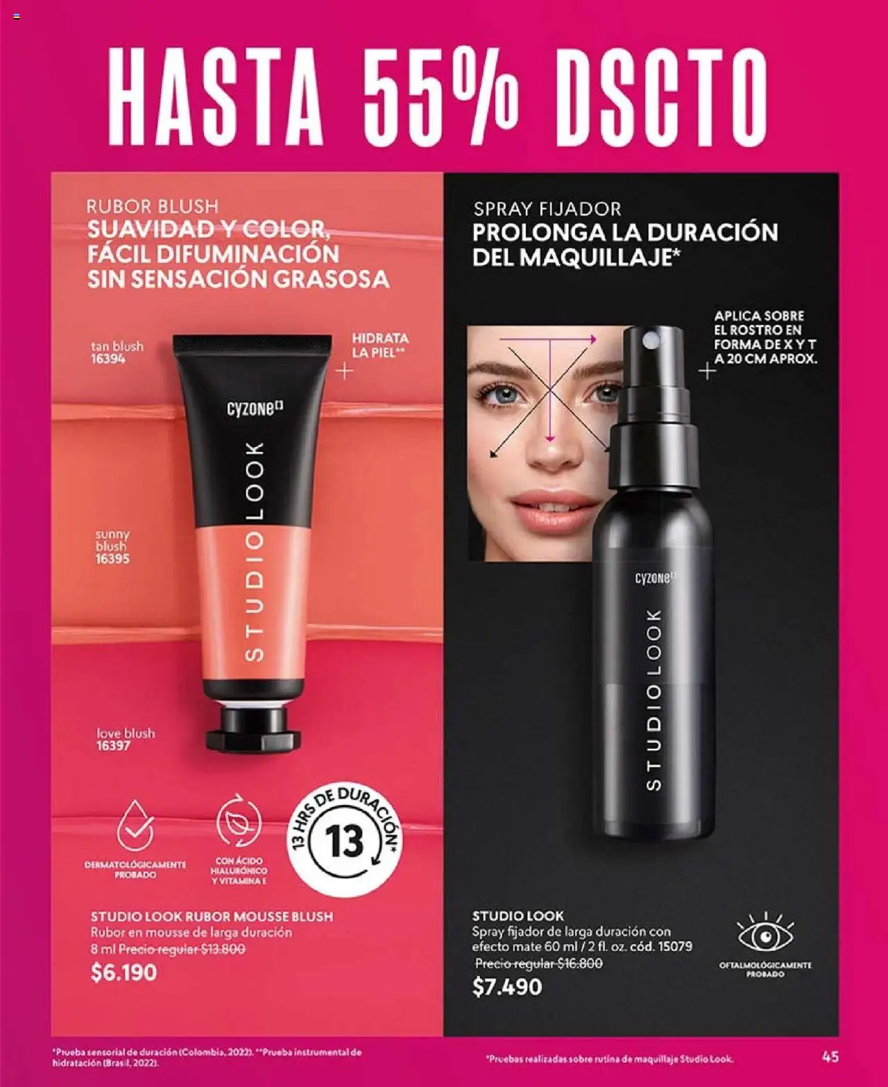 Catálogo CyZone Campaña 14 │ válido desde el 31.08.2025 | Página: 45 | Productos: Fijador, Mousse, Maquillaje, Sobre