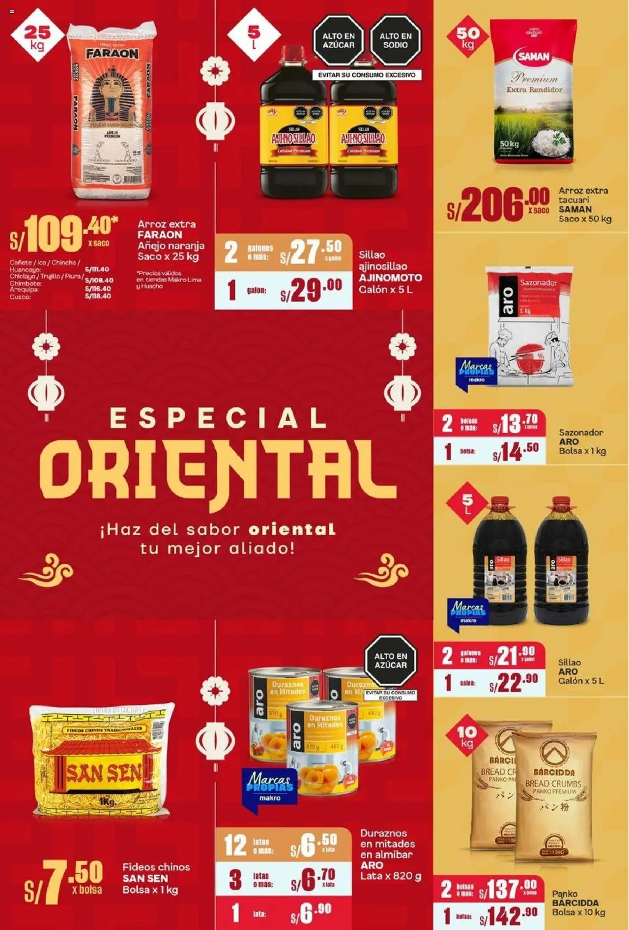 Catálogo Makro válido desde 11.09.2025 | Página: 2 | Productos: Arroz, Fideos, Saco, Bolsa