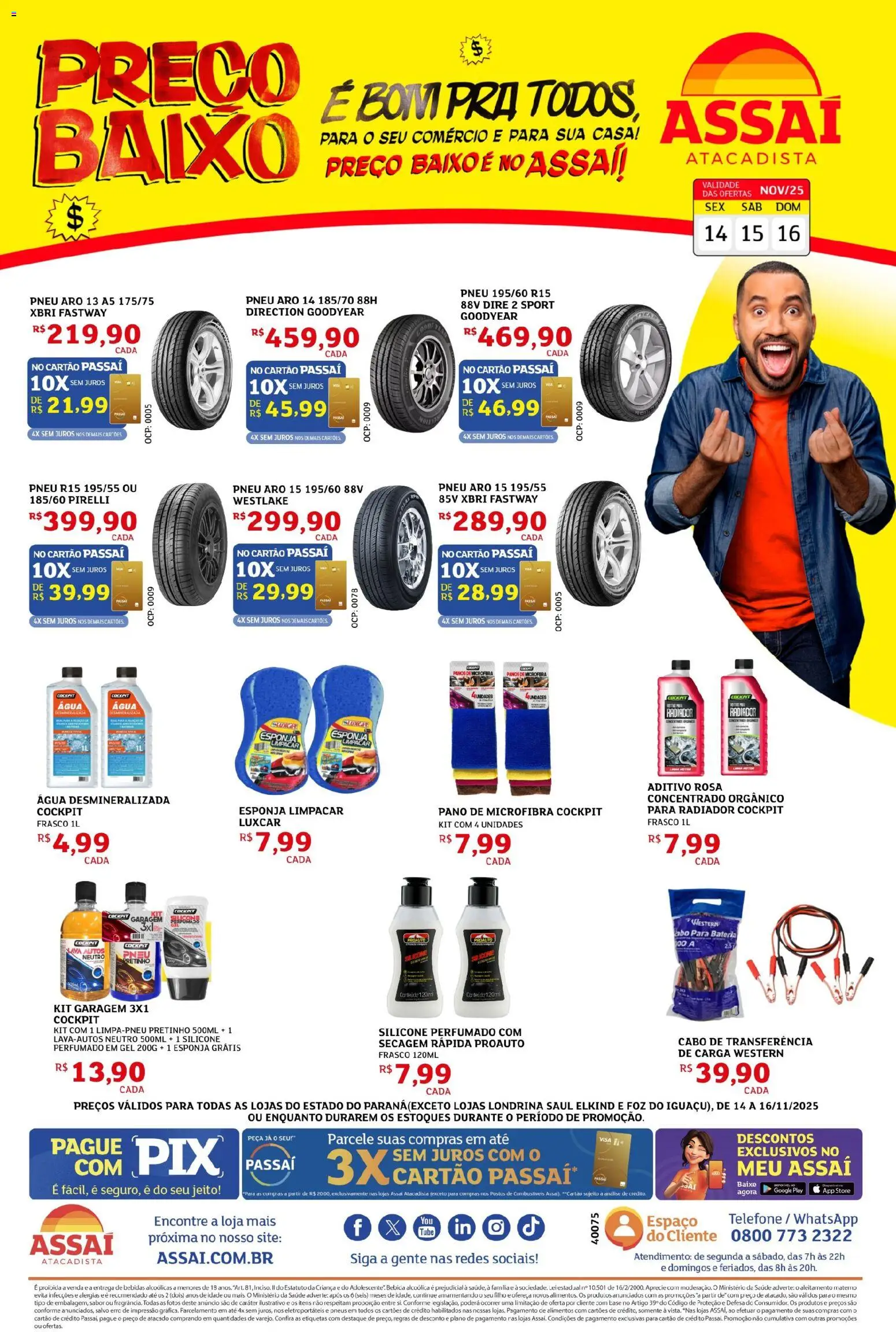Assaí Atacadista Folheto - válido de 14.11.2025 | Página: 1 | Produtos: Esponja, Base, Baixo, Bebida