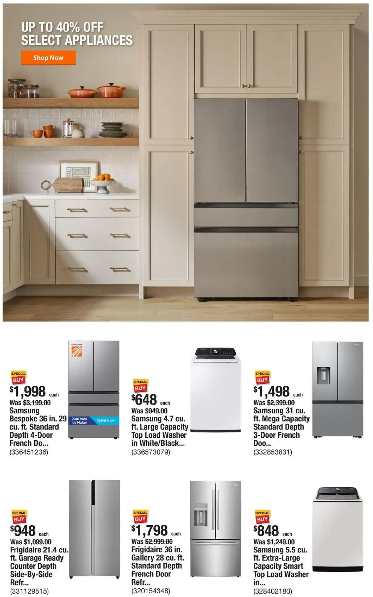 Home Depot Weekly Ad - FL - valid from 09.10.2025 | Page: 2 | Products: Washer, Ice Maker