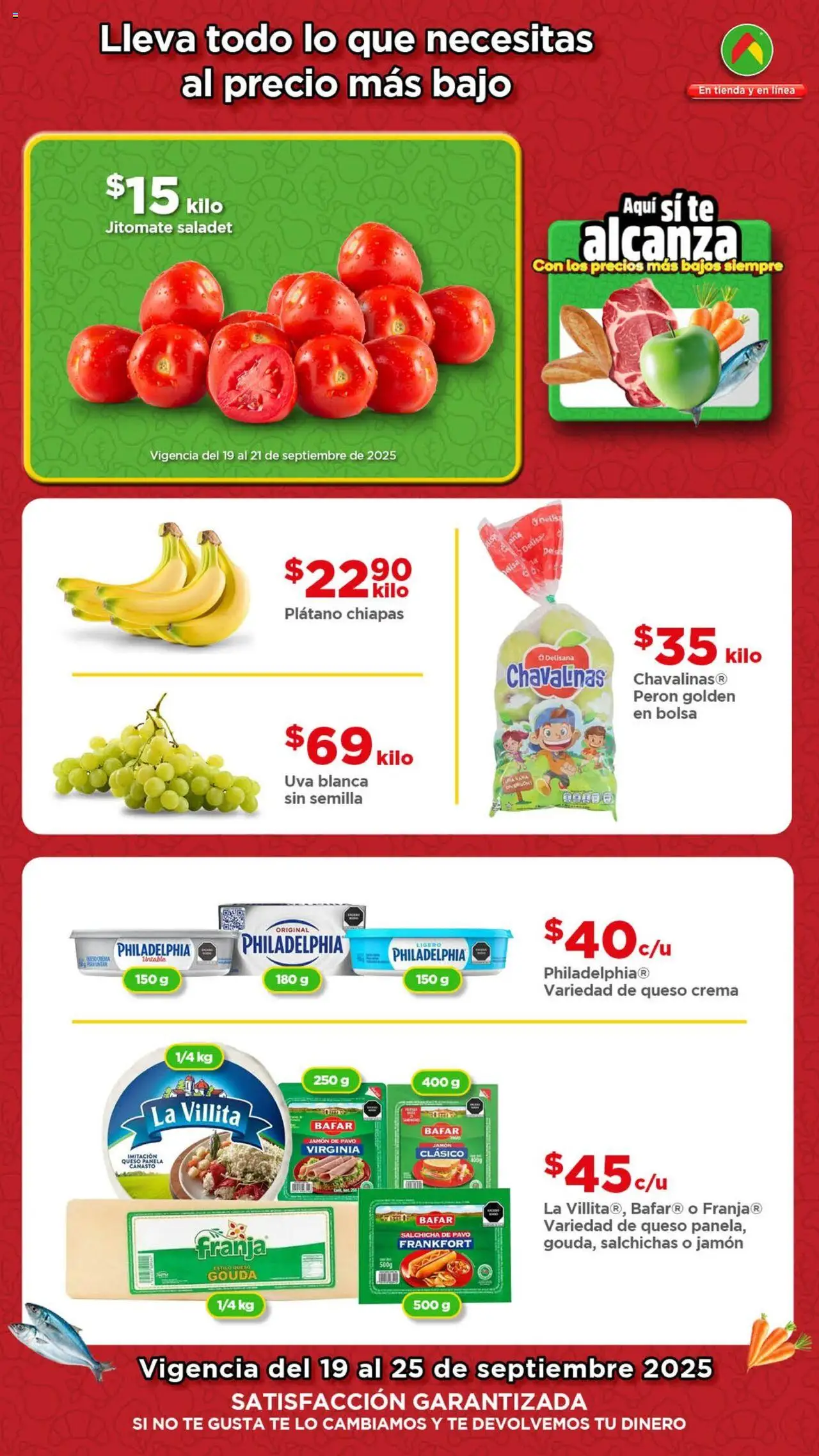 Nuevas ofertas de Bodega Aurrerá válidas en toda la República Mexicana desde el 19.09.2025. ¡Encuentra las mejores ofertas en Bodega Aurrerá - Folleto Precio más Bajo! | Página: 2 | Productos: Plátano, Queso crema, Bolsa, Té