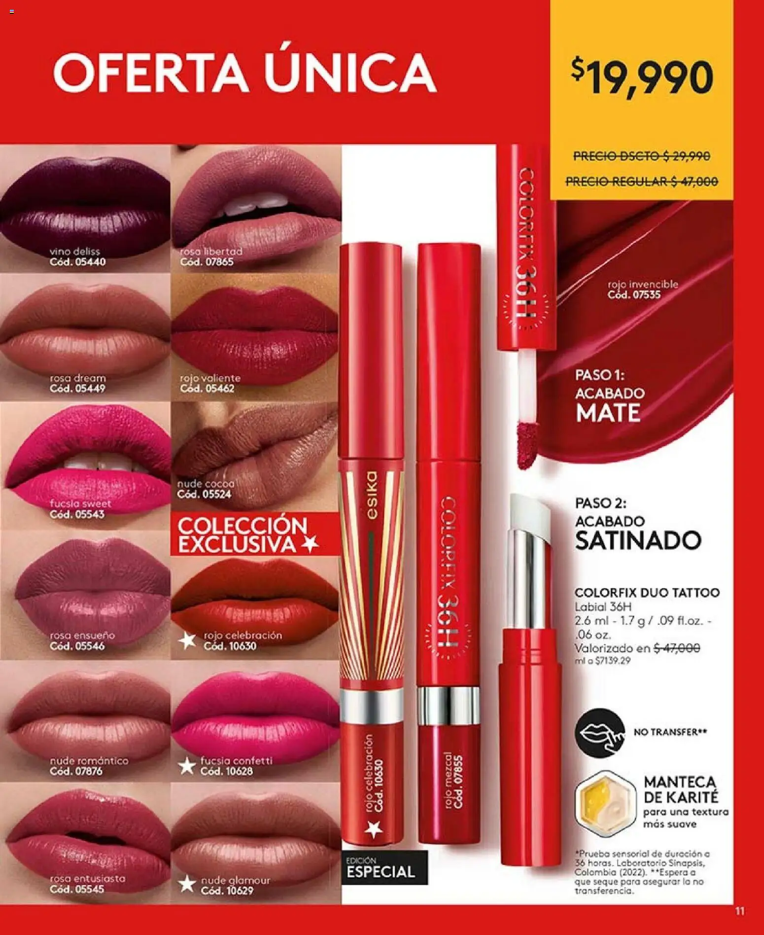 Ésika revista - valida desde el 01.04.2026 | Página: 11 | Productos: Manteca, Vino