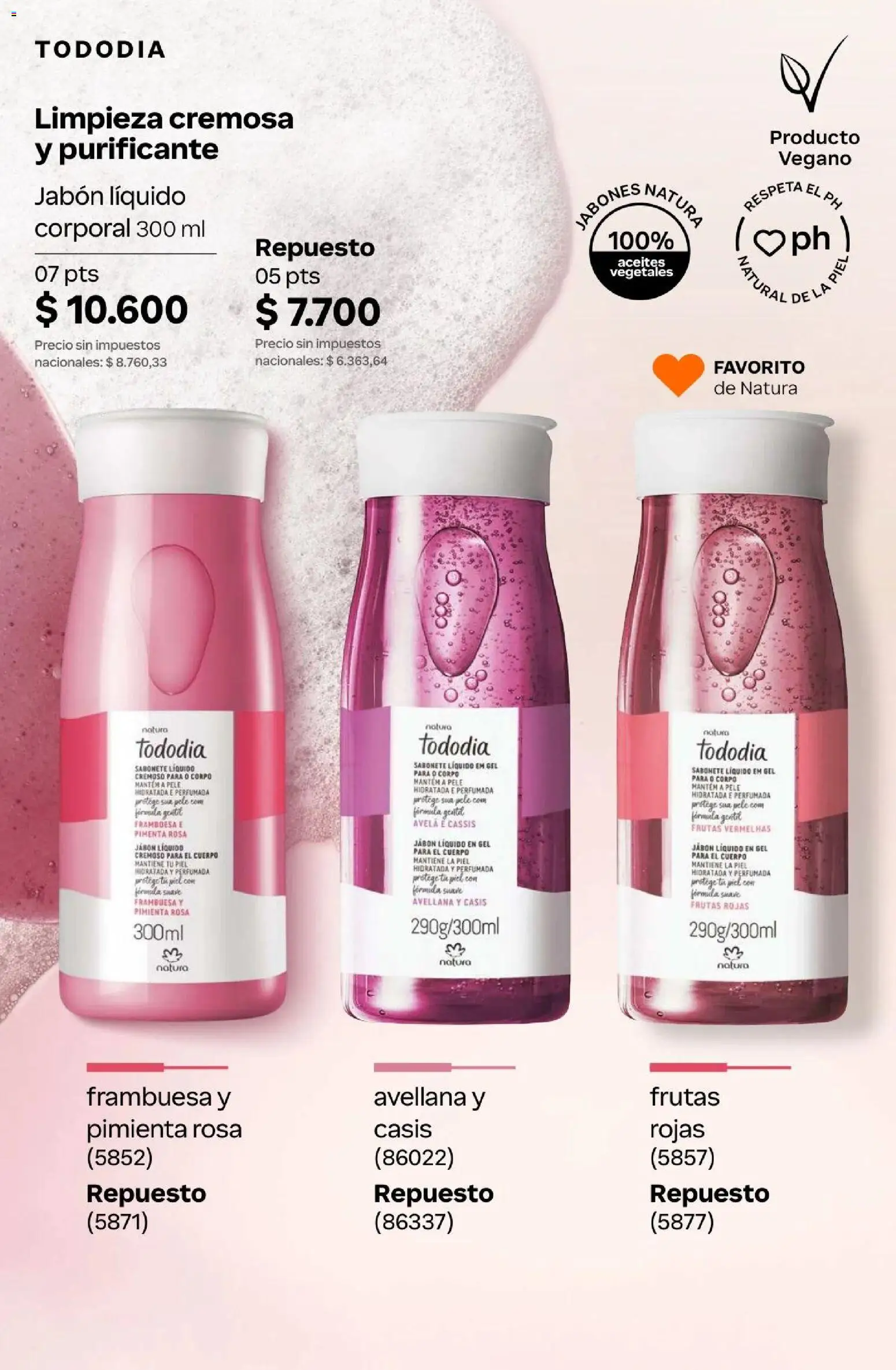 Natura Catálogo Ciclo 4/2026 │ válido desde el 01.04.2026 | Página: 204 | Productos: Jabón líquido, Jabón, Pimienta