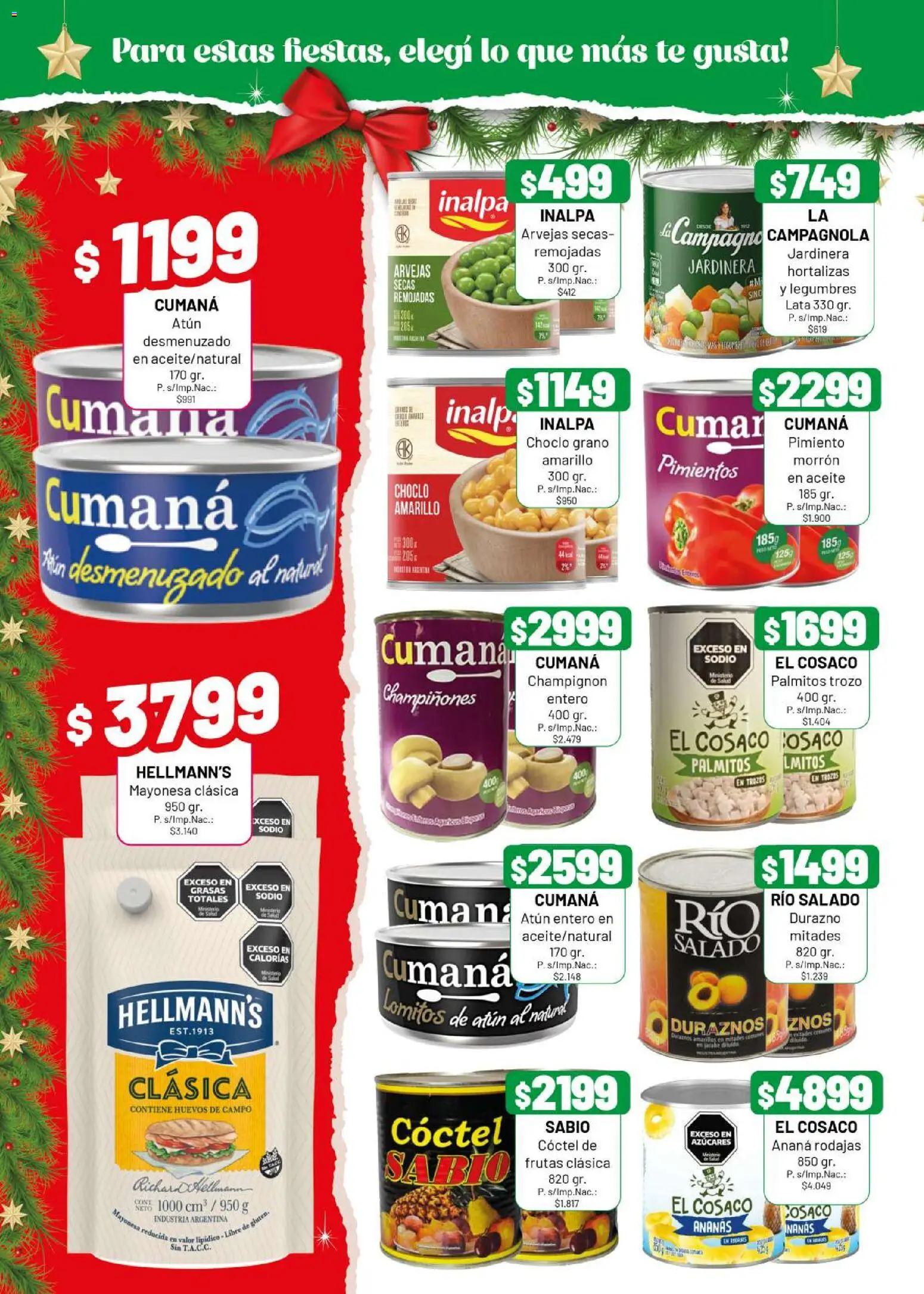 Almacor catálogo │ válido desde el 04.12.2025 | Página: 10 | Productos: Choclo, Palmitos, Pimiento, Huevos