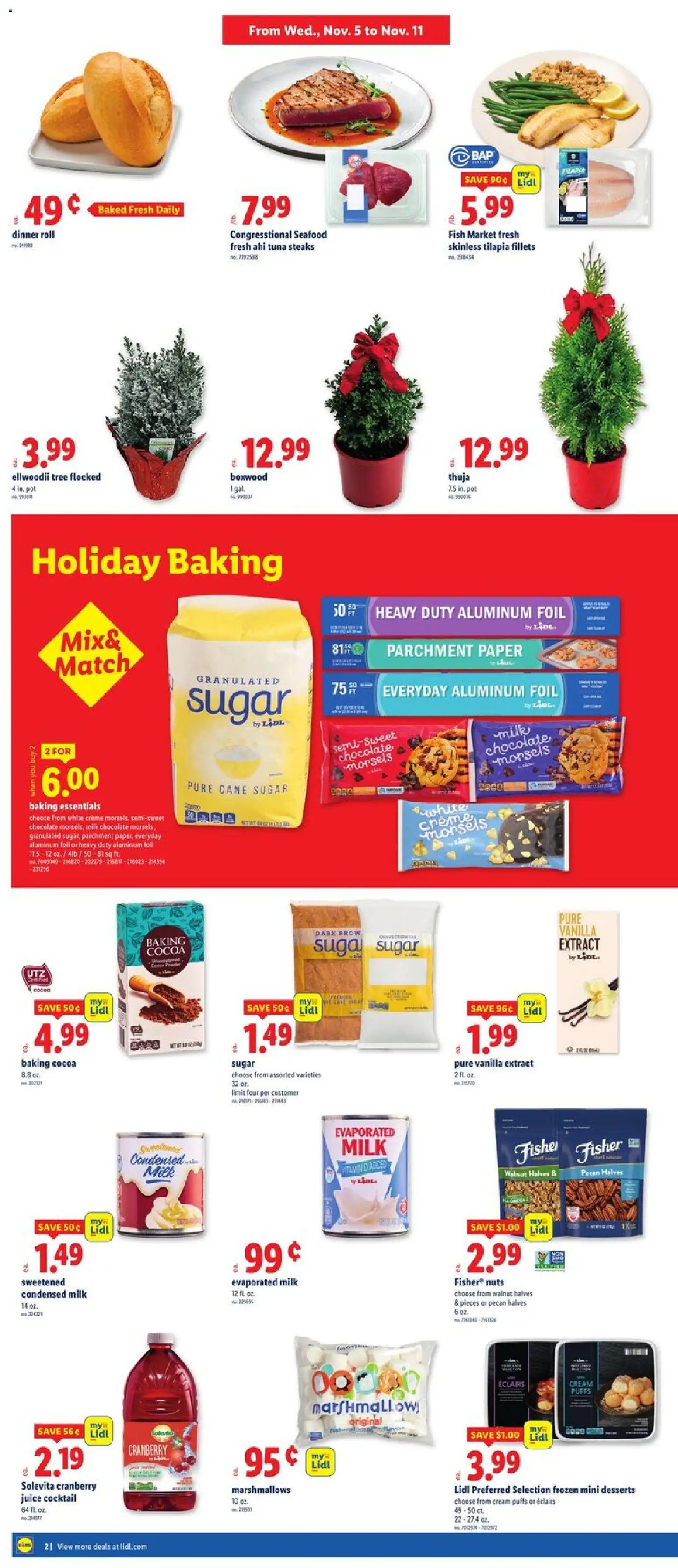 Lidl Weekly Ad - GA - valid from 05.11.2025 | Page: 2 | Products: Milk, Juice, Fish, Seafood