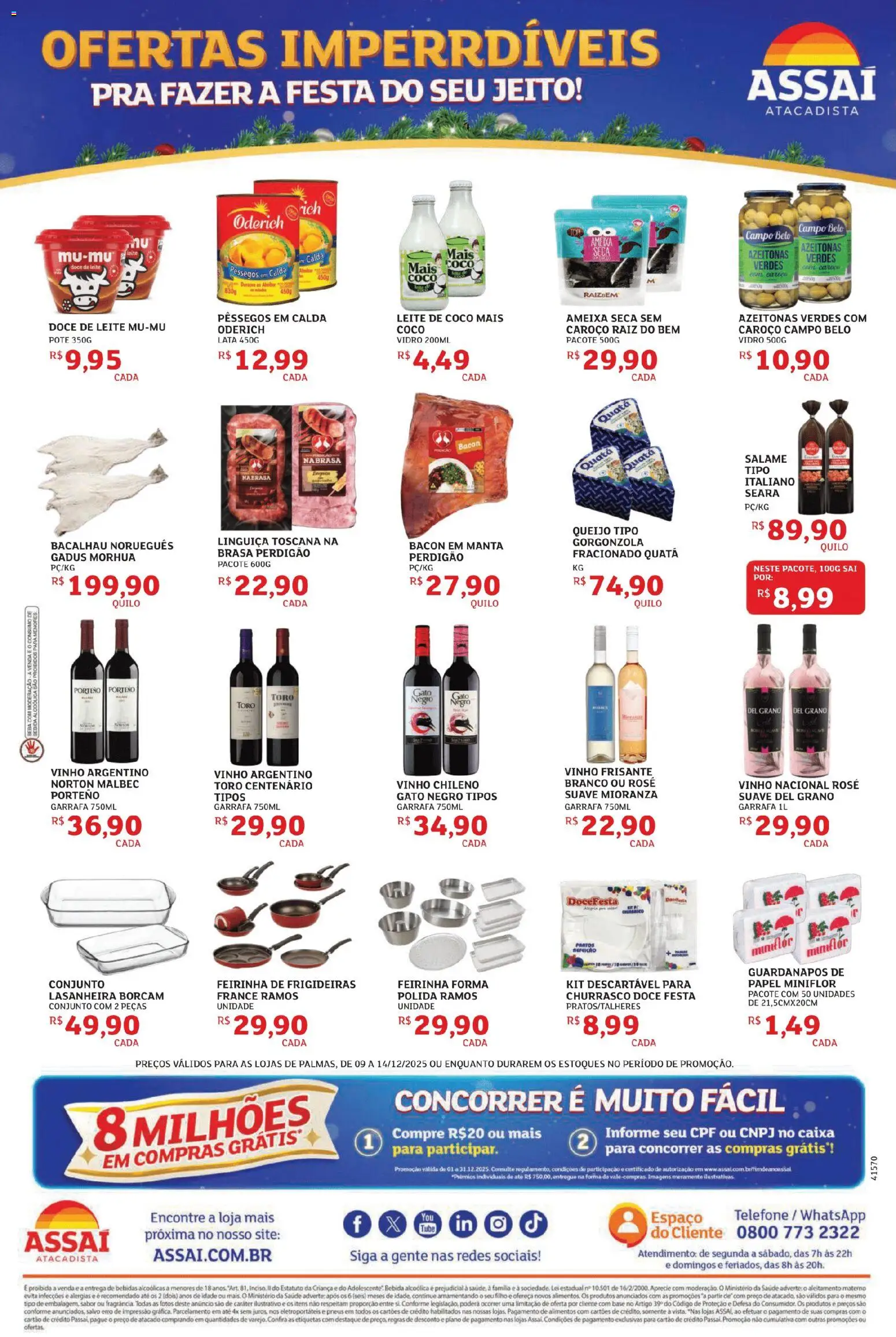 Assaí Atacadista Folheto - válido de 09.12.2025 | Página: 2 | Produtos: Bacalhau, Caixa, Pneus, Doce de leite