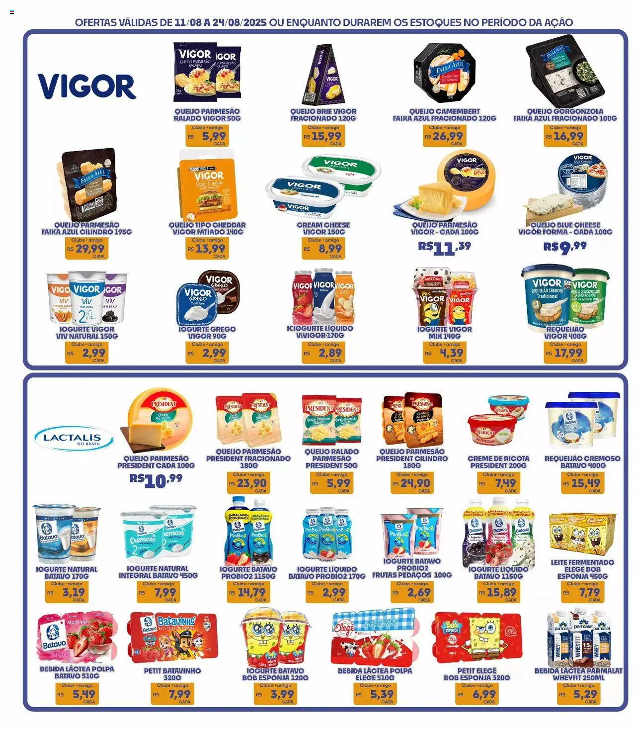 Boa Supermercados Folheto - válido de 11.08.2025 | Página: 10 | Produtos: Leite, Iogurte, Bebida, Queijo parmesão