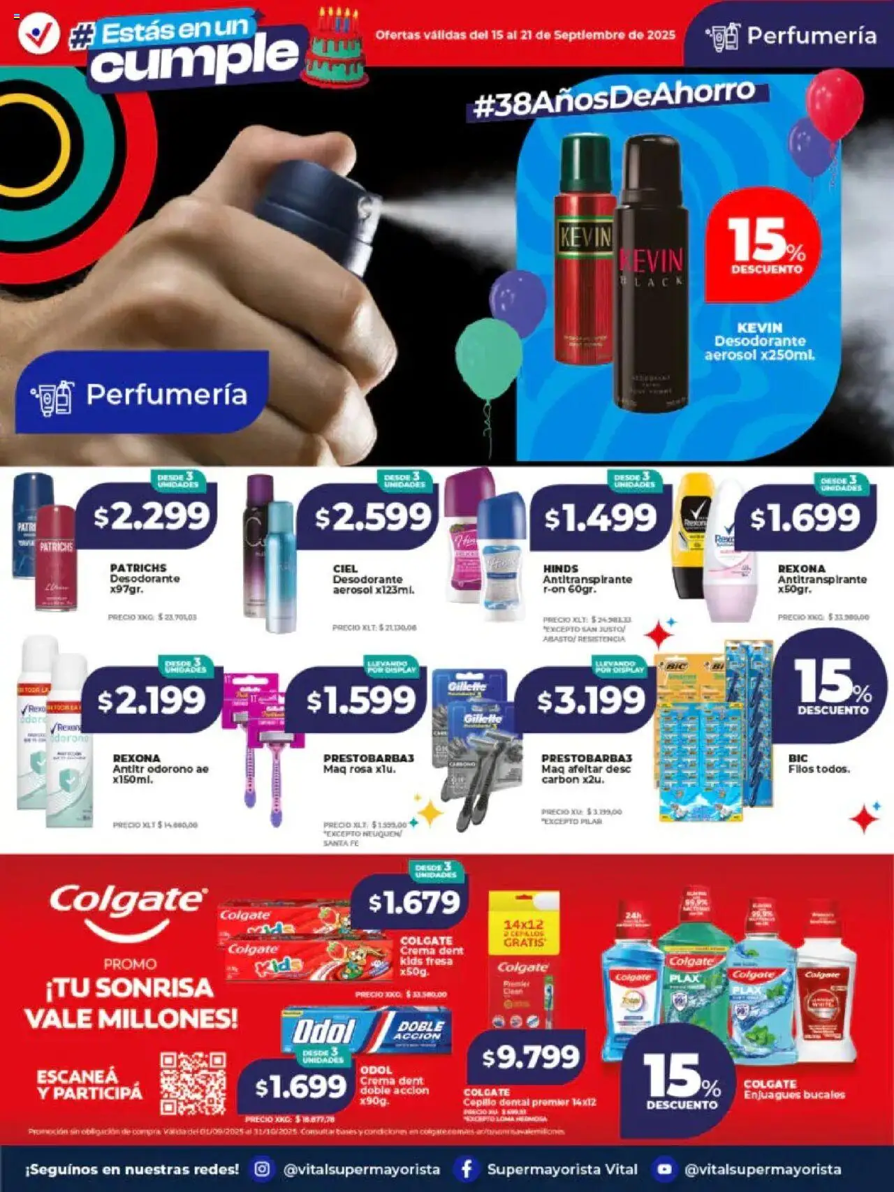 Vital - Ofertas │ válido desde el 15.09.2025 | Página: 3 | Productos: Cepillo, Desodorante, Antitranspirante, Crema