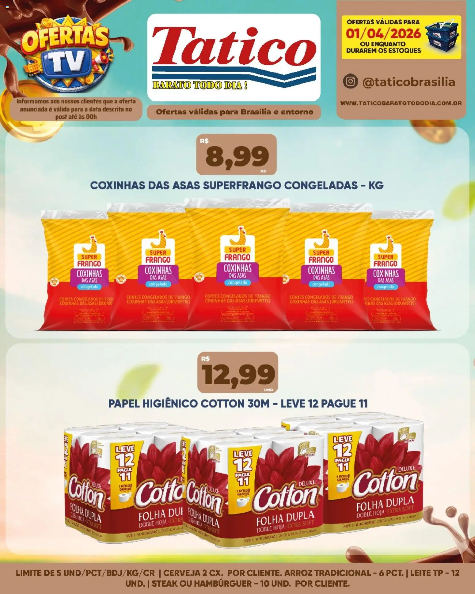 Tatico Folheto - válido de 02.04.2026 | Página: 19 | Produtos: Rolo, Arroz, Frango, Papel higiênico