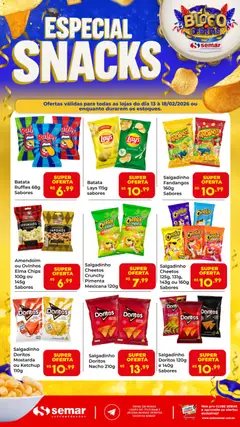 Semar Supermercado - Ofertas Especial Snacks - Pré-Visualização do folheto da loja Semar Supermercado, válido de 13.02.2026