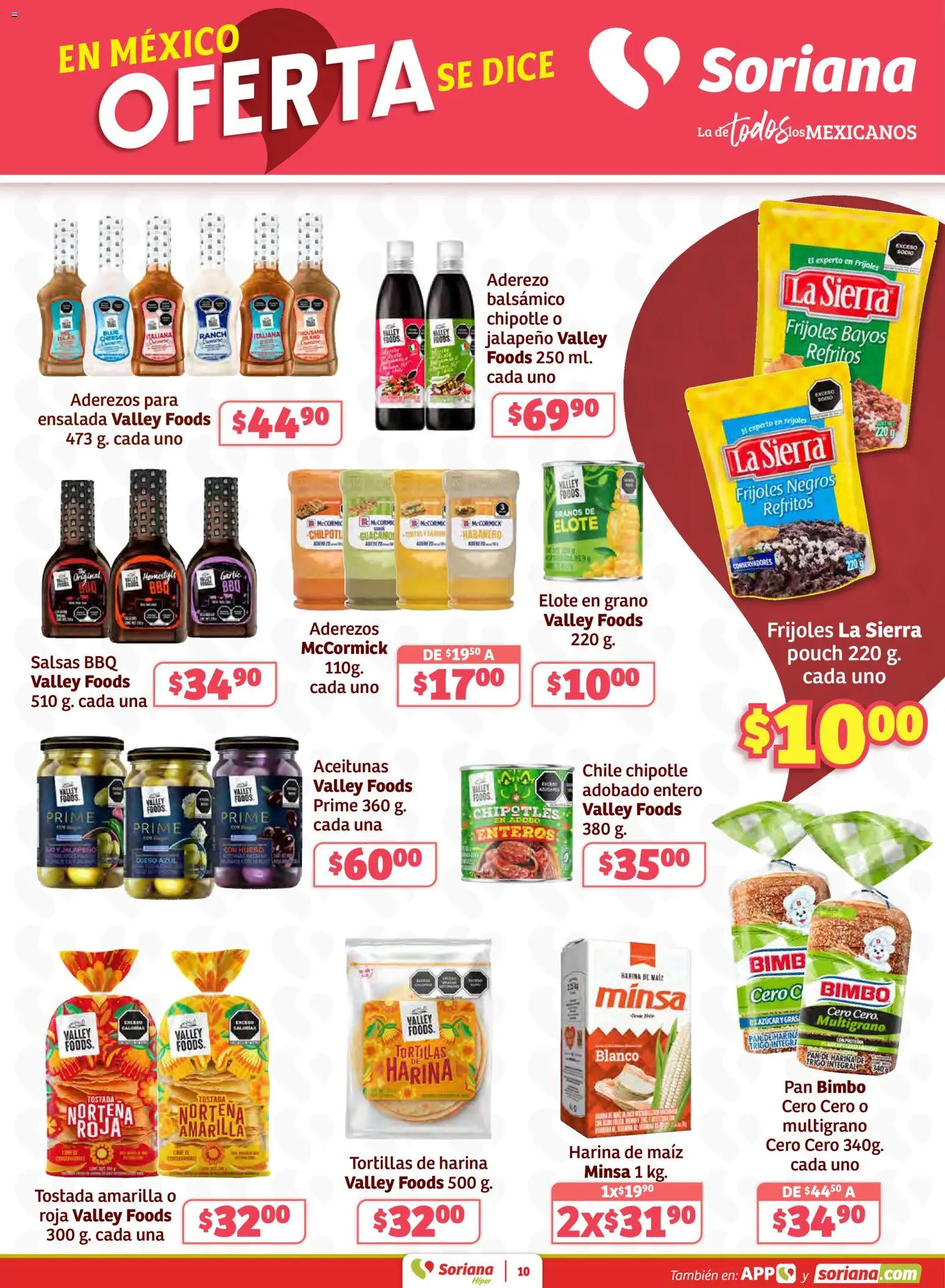 Nuevas ofertas de Soriana válidas en toda la República Mexicana desde el 02.01.2026. ¡Encuentra las mejores ofertas en Soriana - Preciazazaso Híper: Valle de México ! | Página: 10 | Productos: Maíz, Blusa, Aderezo, Sierra