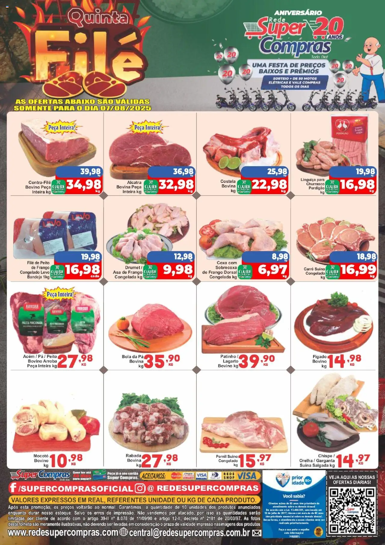 Rede Super Compras Folheto - válido de 07.08.2025 | Página: 1 | Produtos: Acém, Pernil, Faca, Pá