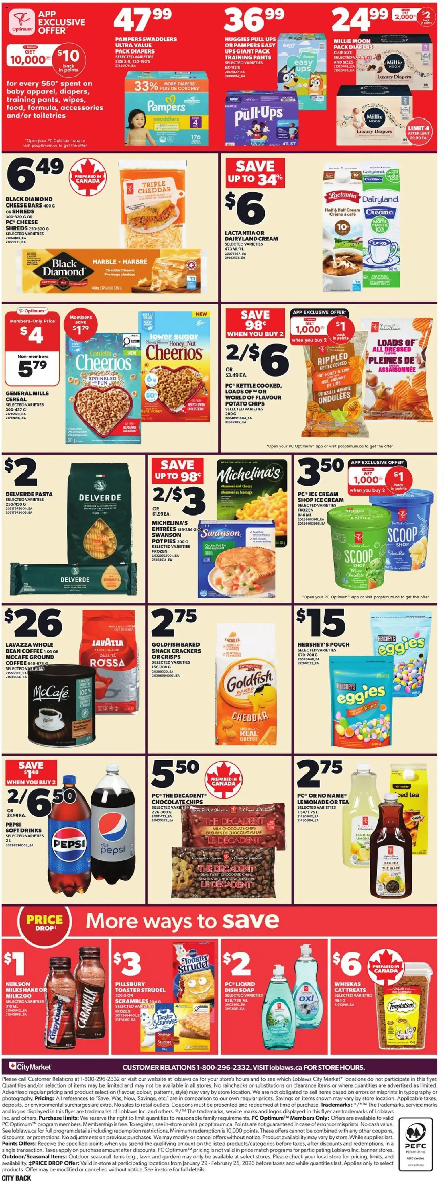 Loblaws flyer valid from 19.02.2026 | Page: 4 | Products: Chips, Kettle, Soap, Pants