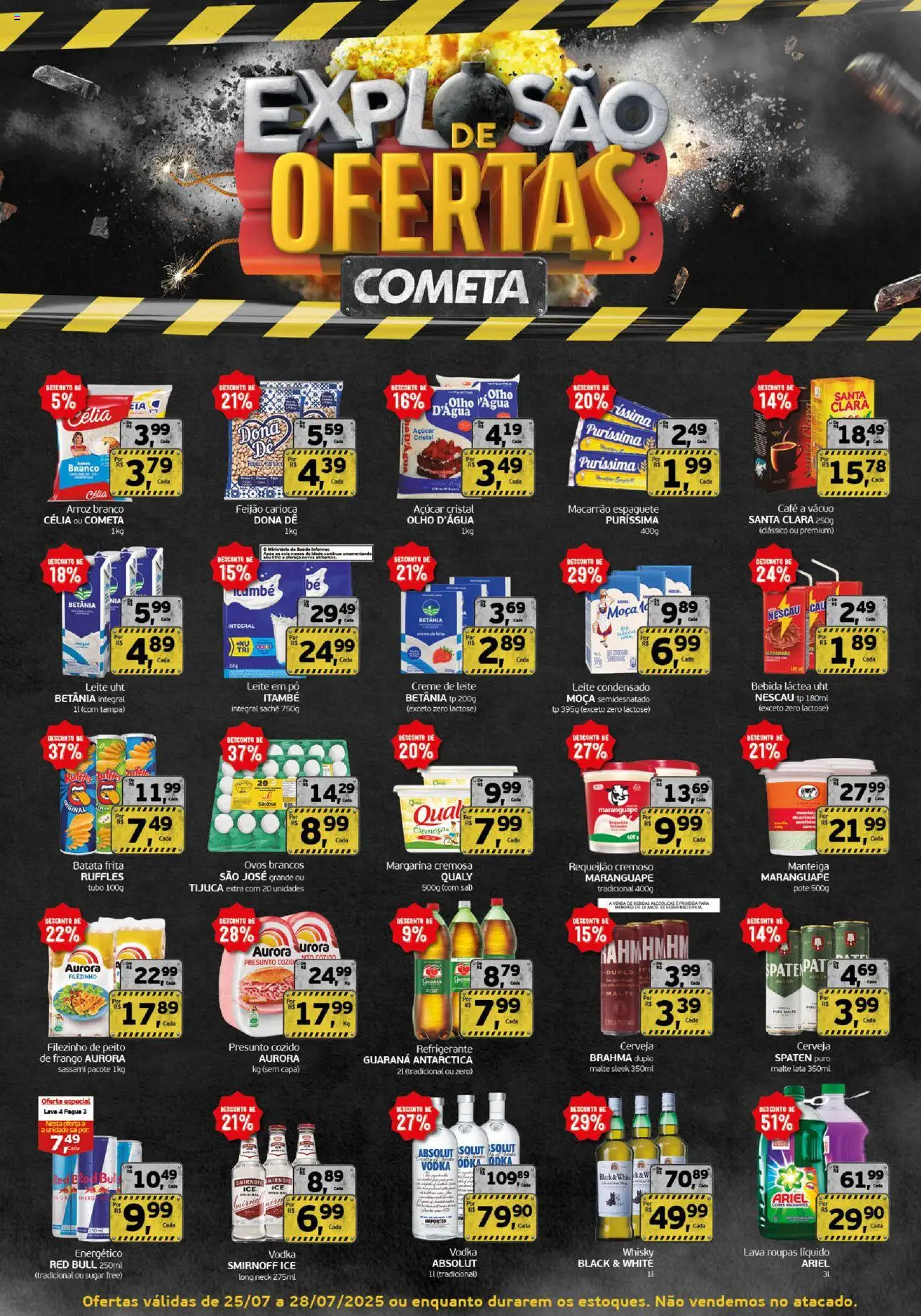 Cometa Supermercados Folheto - válido de 25.07.2025 | Página: 1 | Produtos: Creme de leite, Requeijão, Batata frita, Margarina