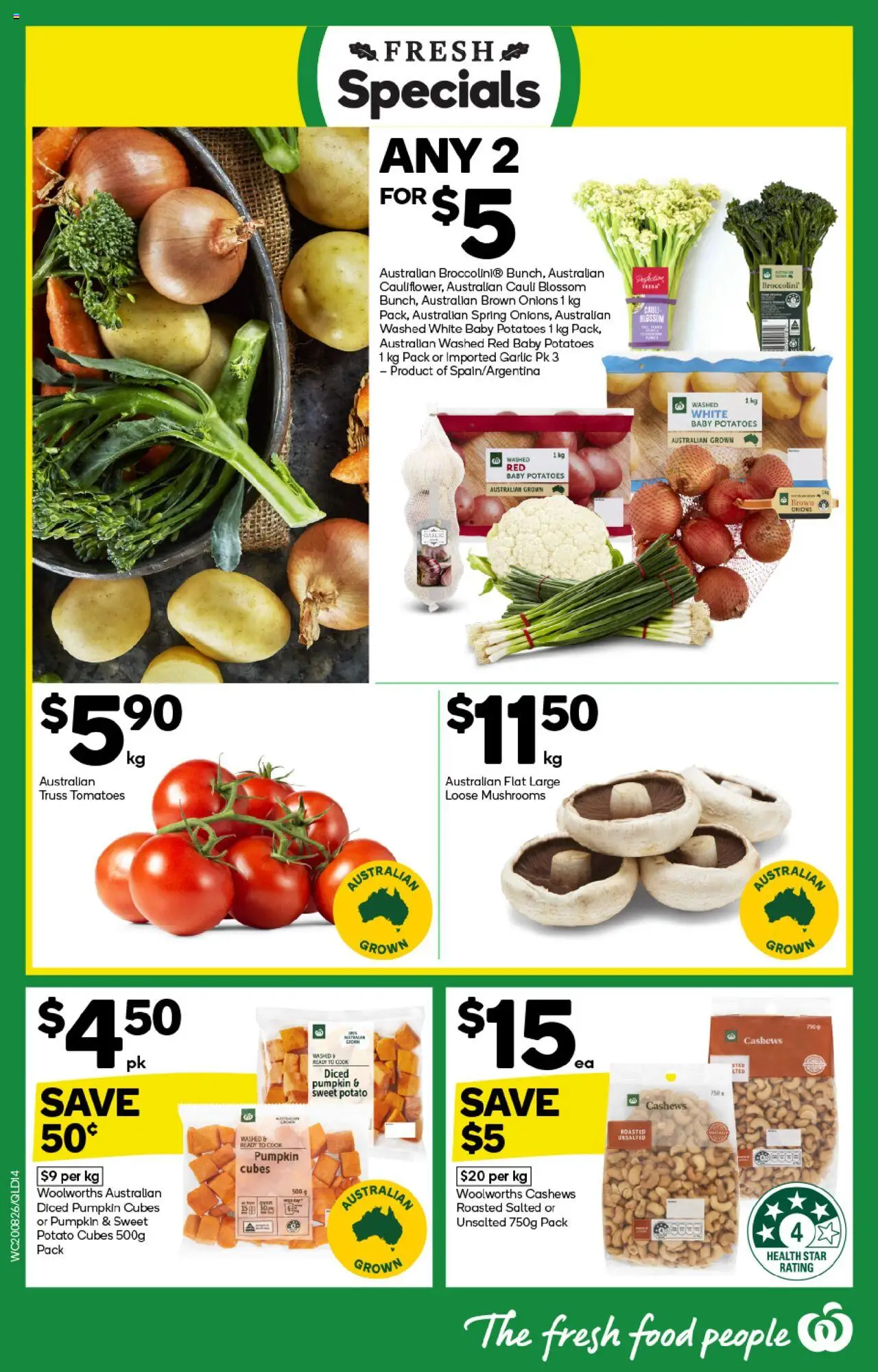 Woolworths catalogue - valid from 20.08.2025 | Page: 14 | Products: Mushrooms, Onions, Garlic, Pumpkin
