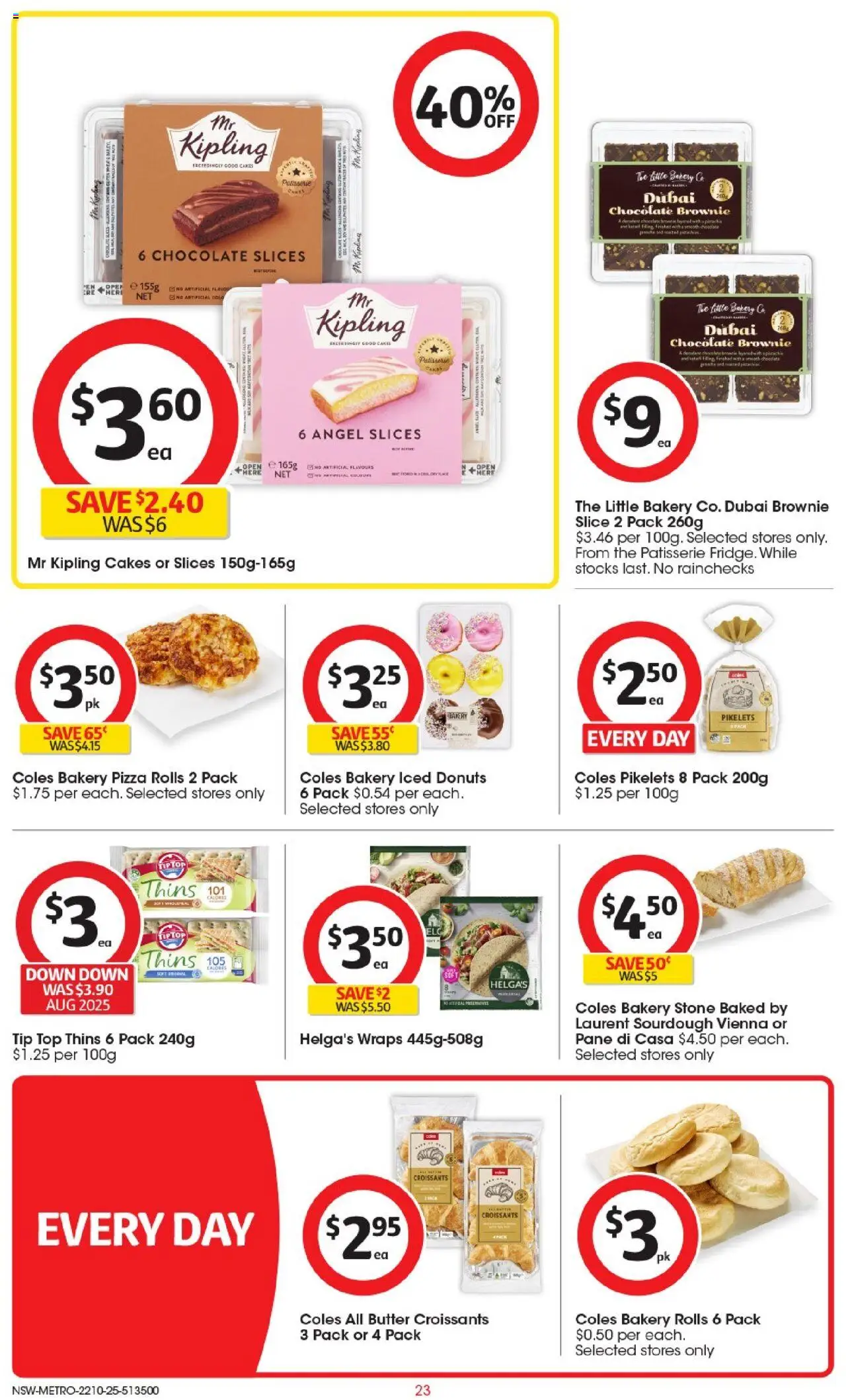 Coles catalogue - valid from 22.10.2025 | Page: 23 | Products: Butter, Donuts, Chocolate, Bakery
