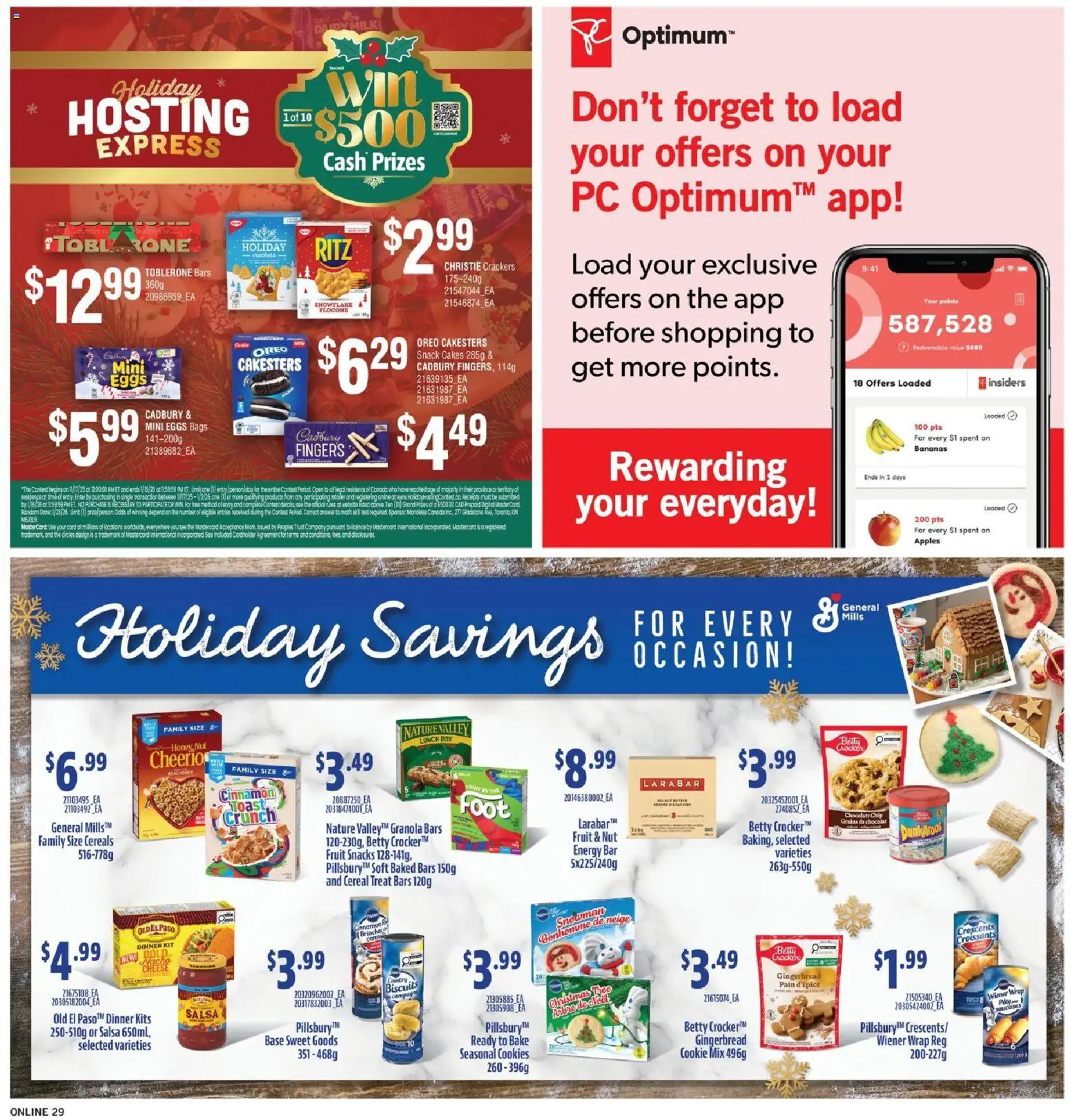 Fortinos flyer valid from 11.12.2025 | Page: 28 | Products: Box, Cheese, Apples, Bananas