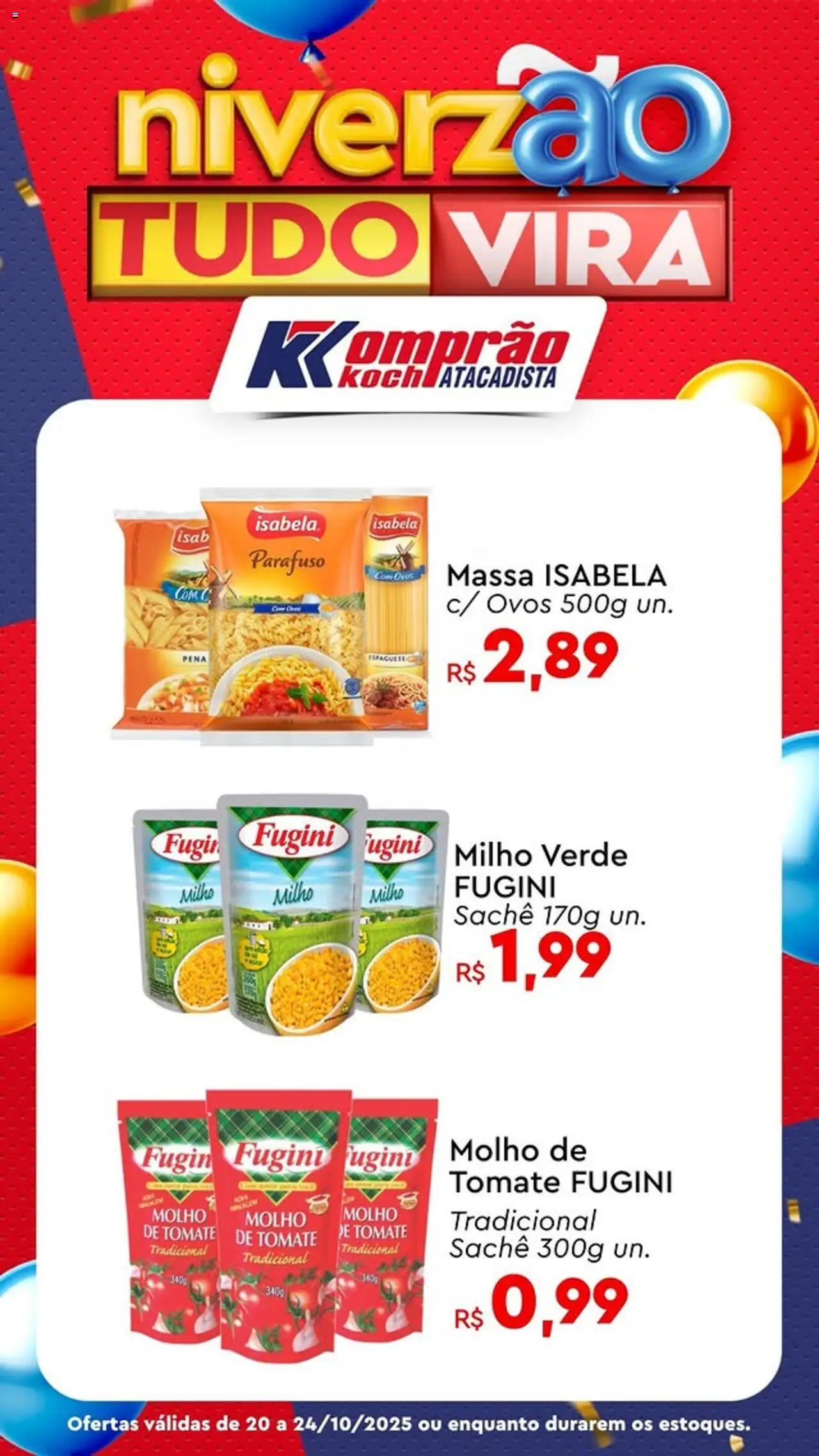 Komprao Atacadista Folheto - válido de 20.10.2025 | Página: 5 | Produtos: Milho verde, Molho de tomate, Ovos, Massa