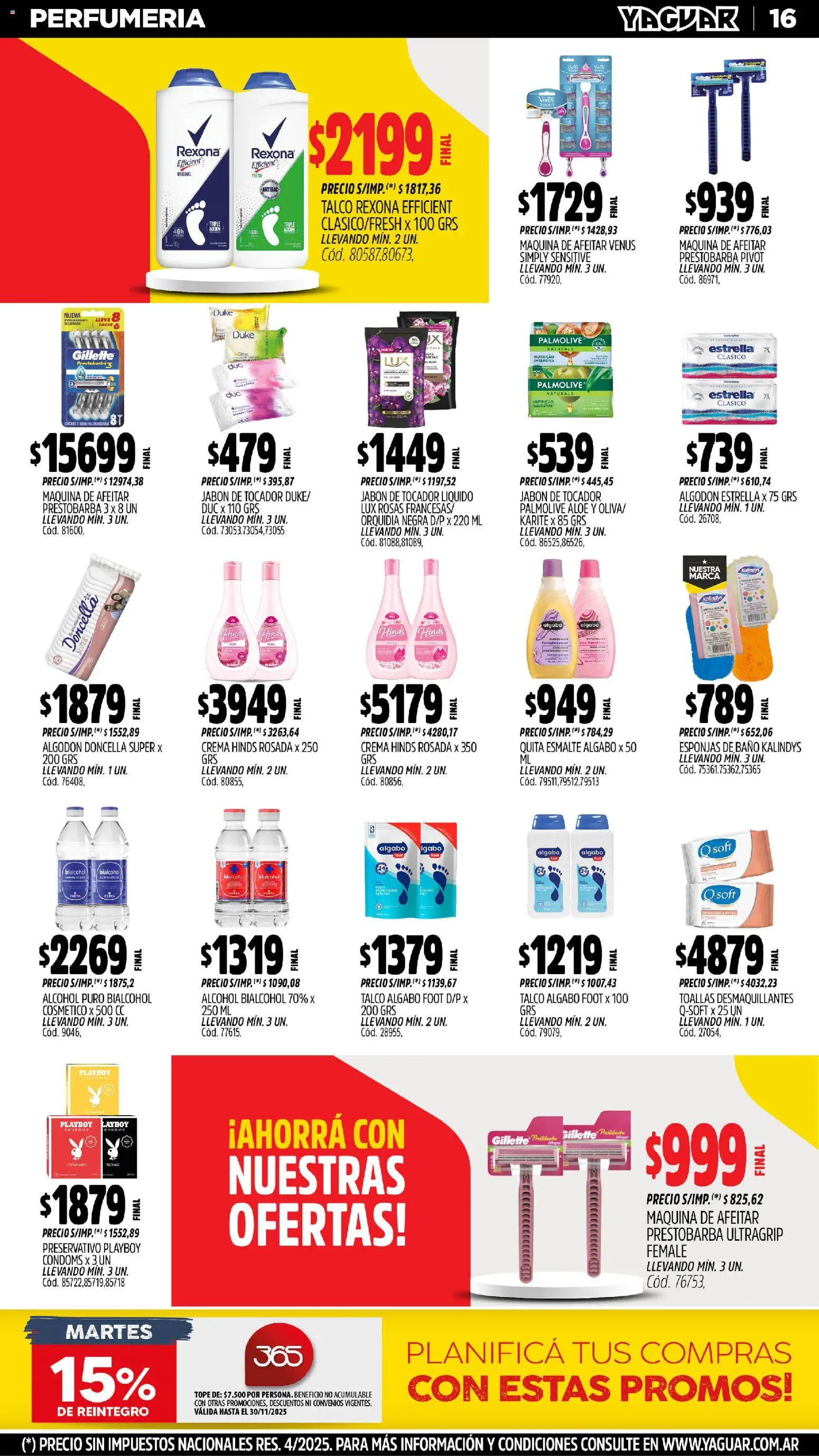 Yaguar - Mar del Plata │ válido desde el 17.11.2025 | Página: 17 | Productos: Toallas, Baño, Jabón, Crema